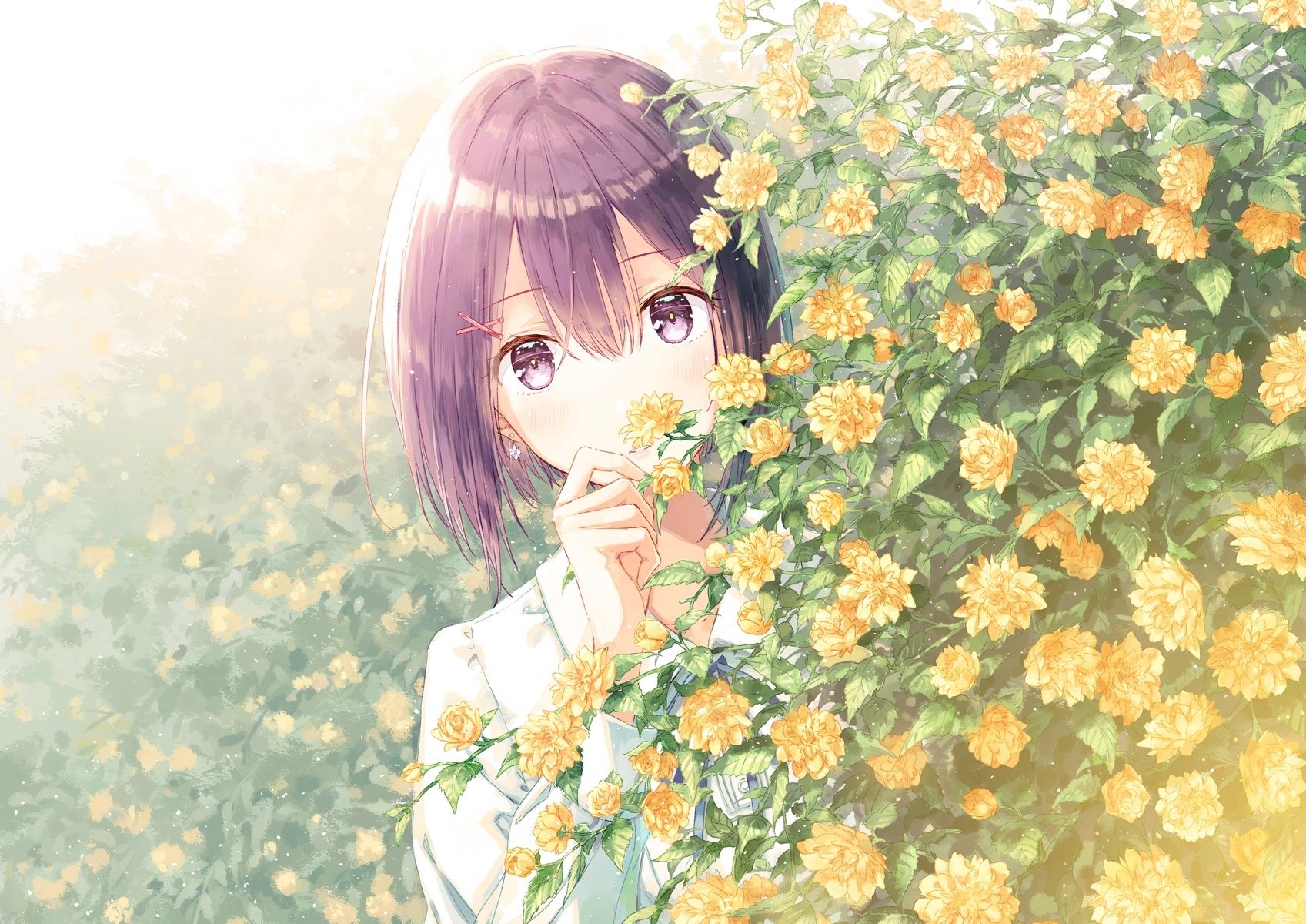 Anime Girl Flowers Wallpapers