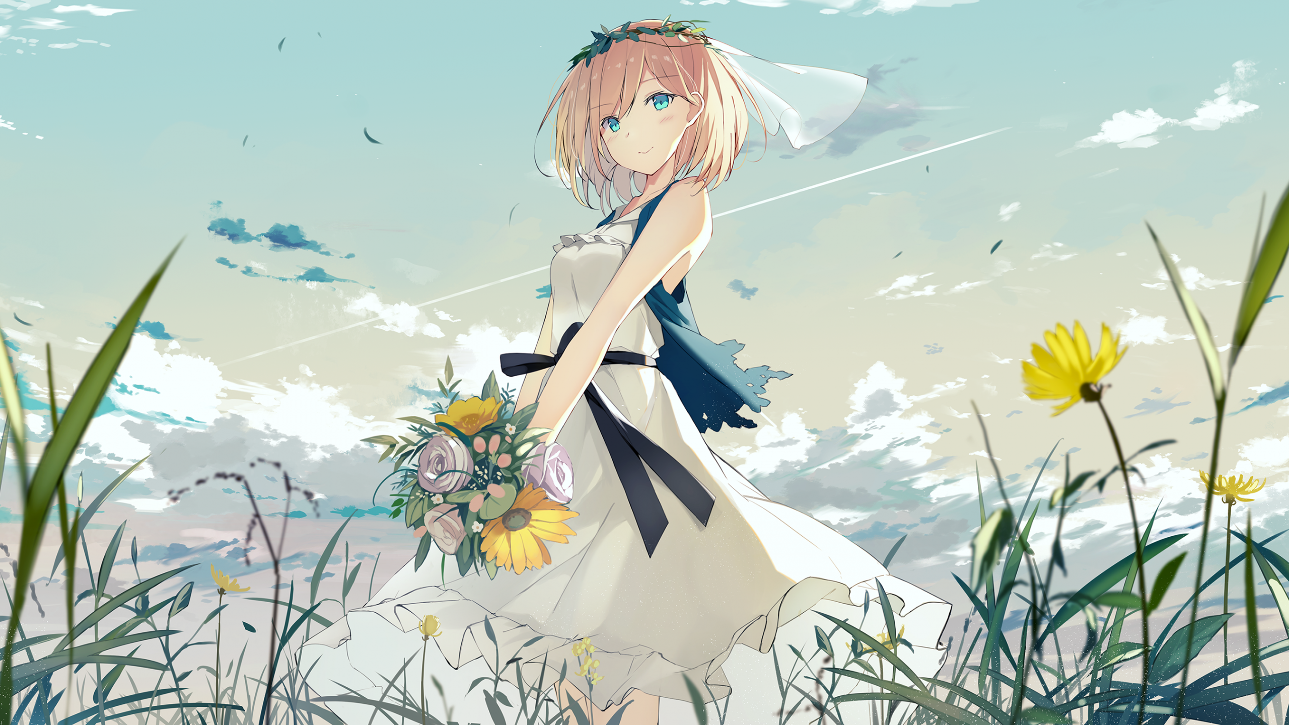 Anime Girl Flowers Wallpapers