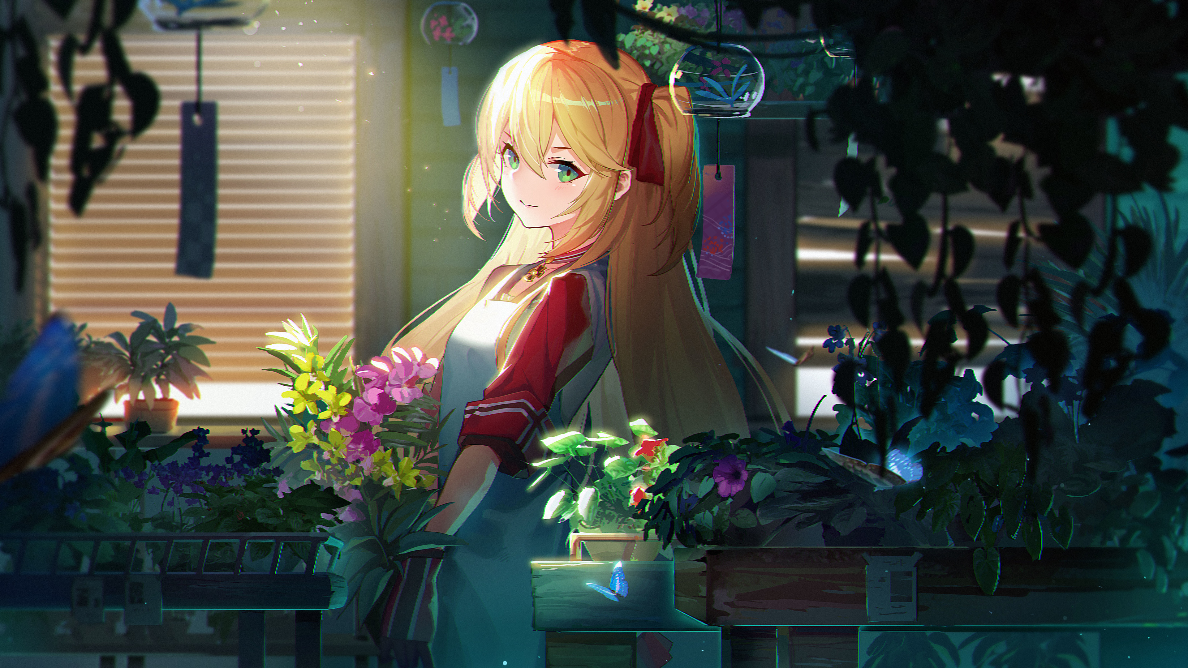 Anime Girl Flowers Wallpapers