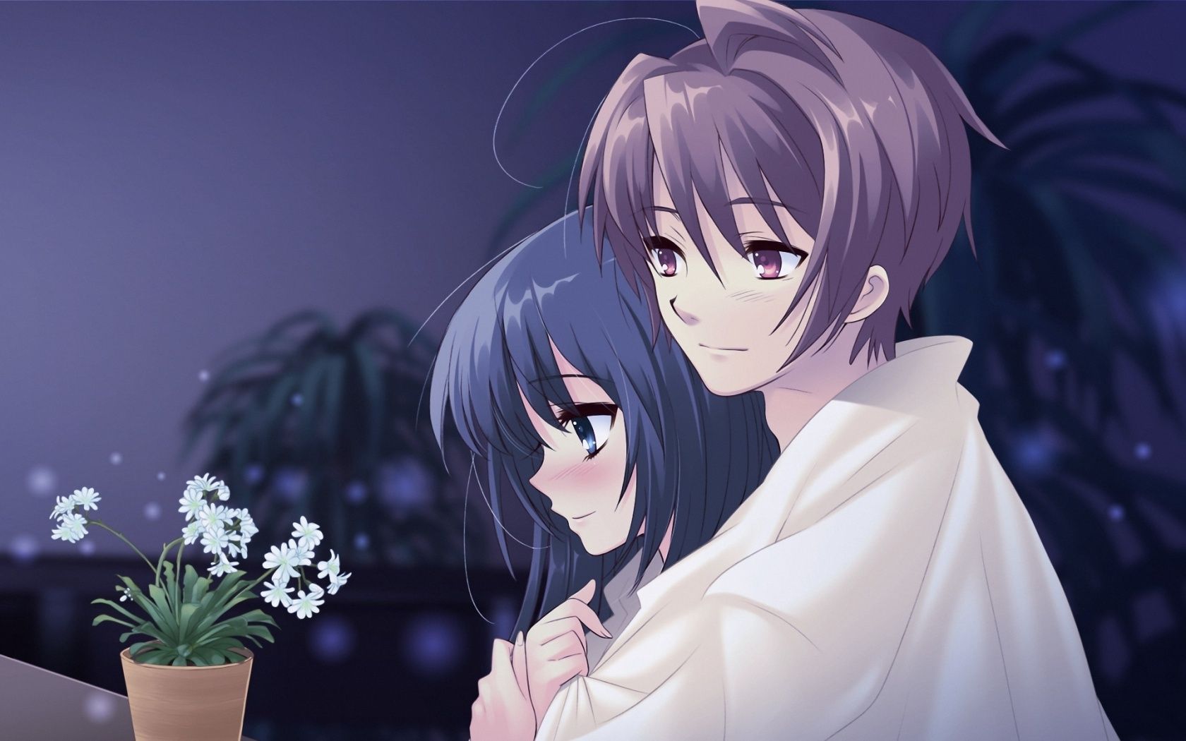 Anime Girl Huging Boy Wallpapers