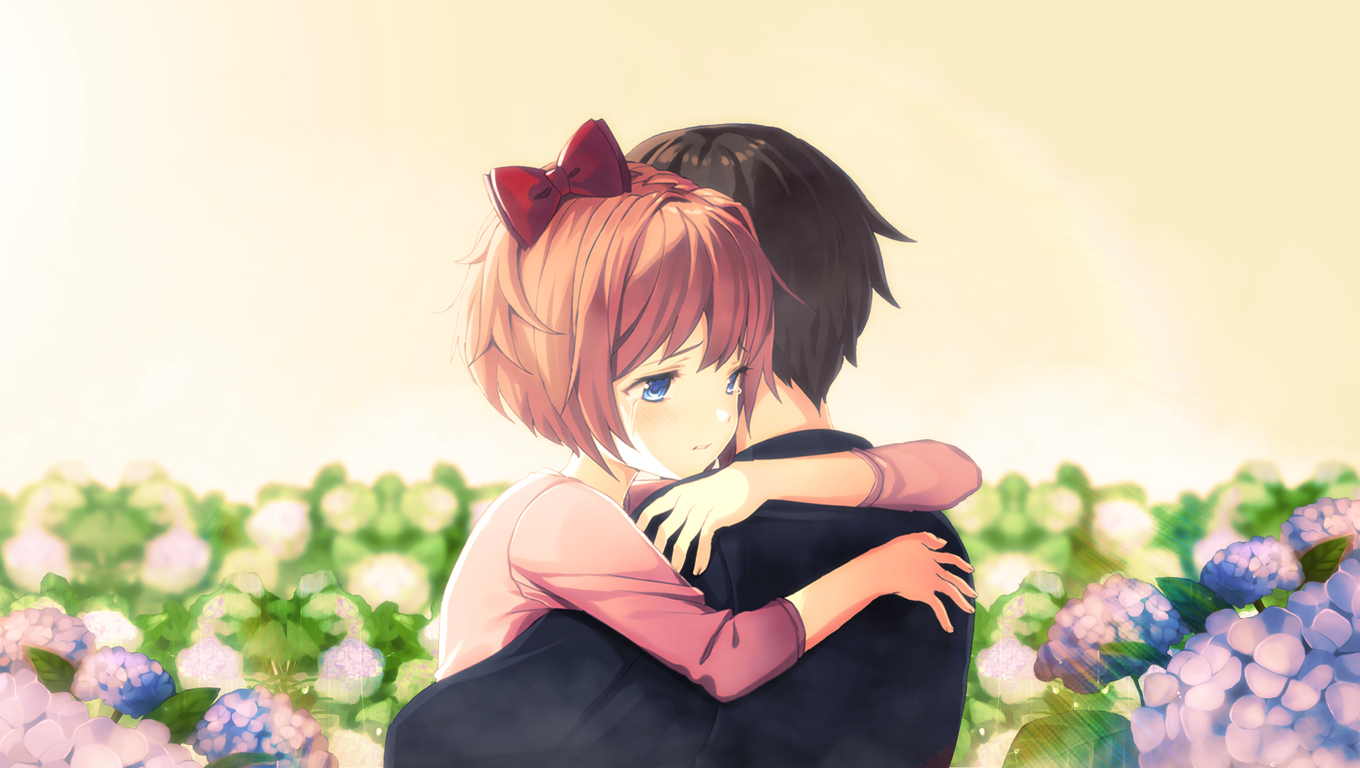 Anime Girl Huging Boy Wallpapers