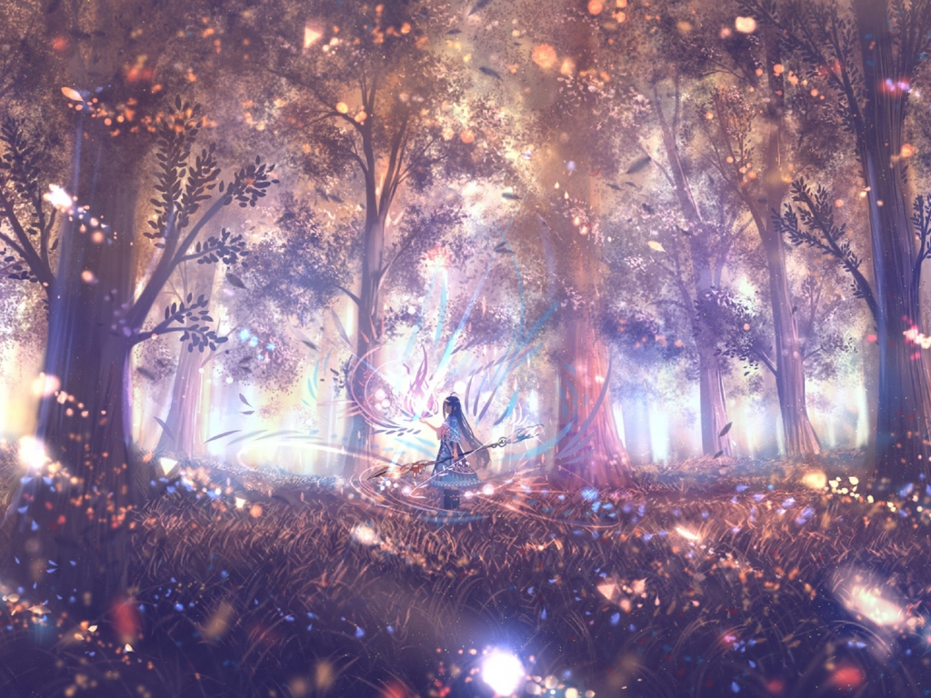 Anime Girl In Forest Wallpapers