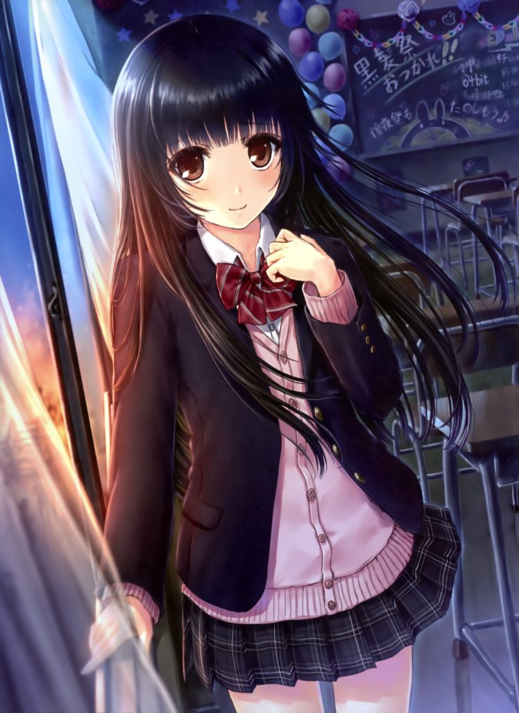 Anime Girl In School Uniform Wallpapers