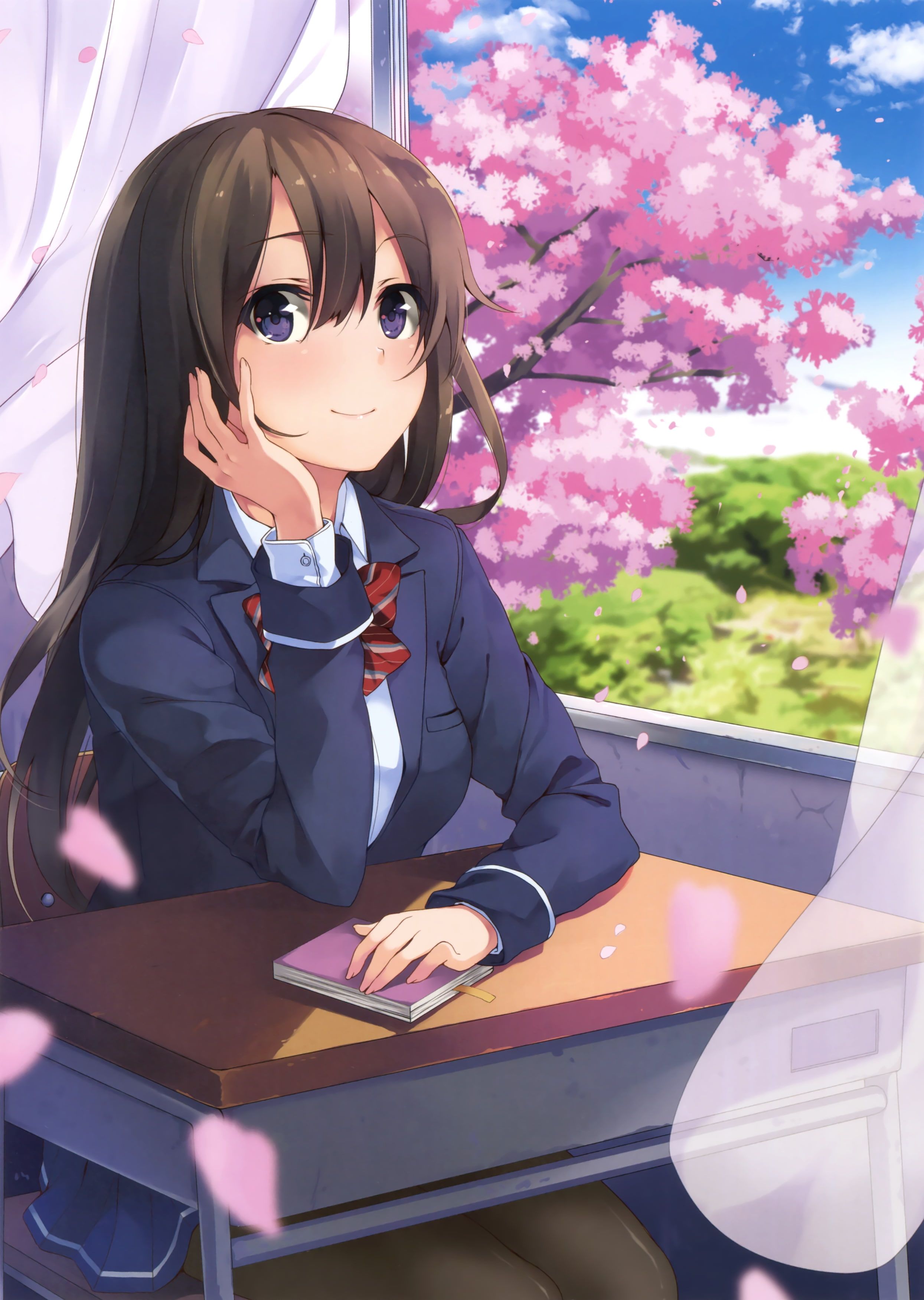 Anime Girl In School Uniform Wallpapers