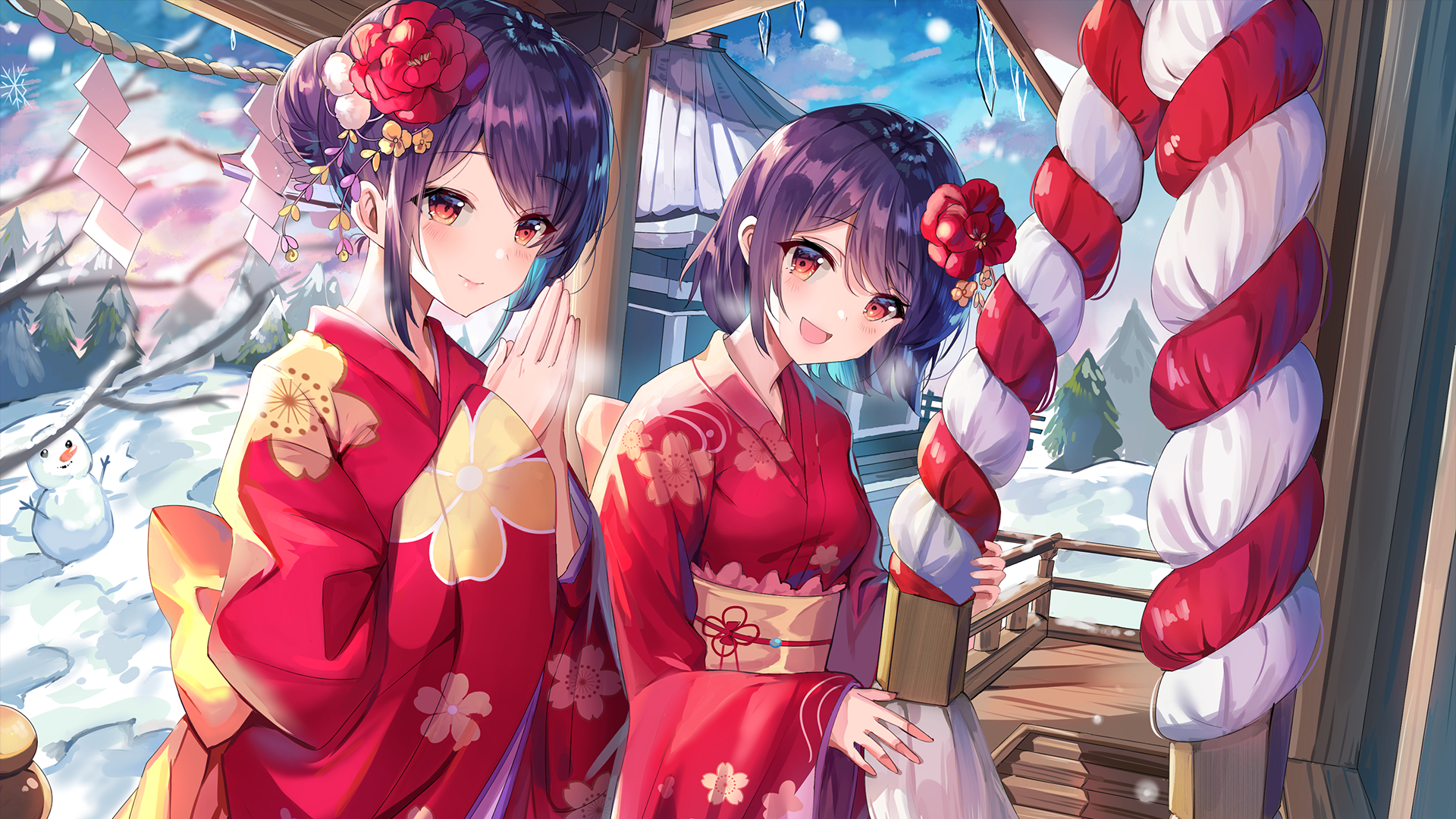 Anime Girl Kimono And Weapon Wallpapers