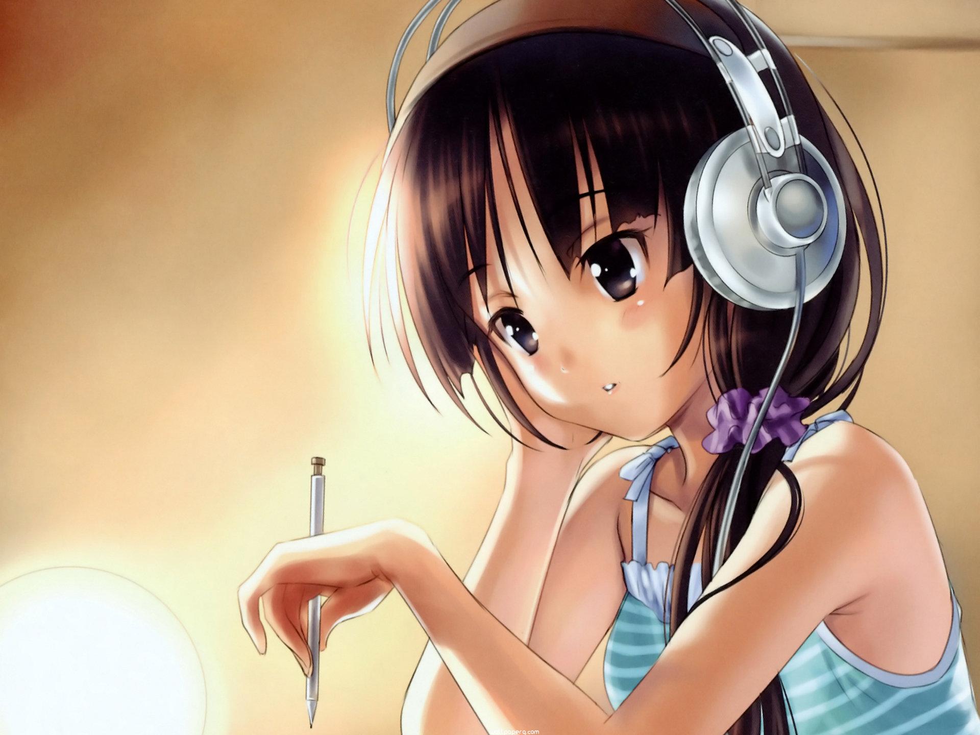 Anime Girl Listening Music Wallpapers