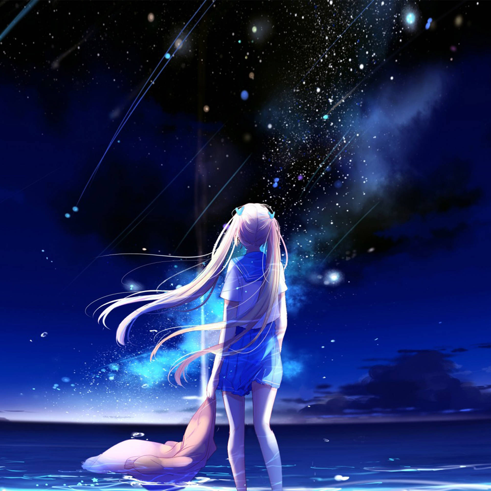 Anime Girl Looking At Stars Wallpapers