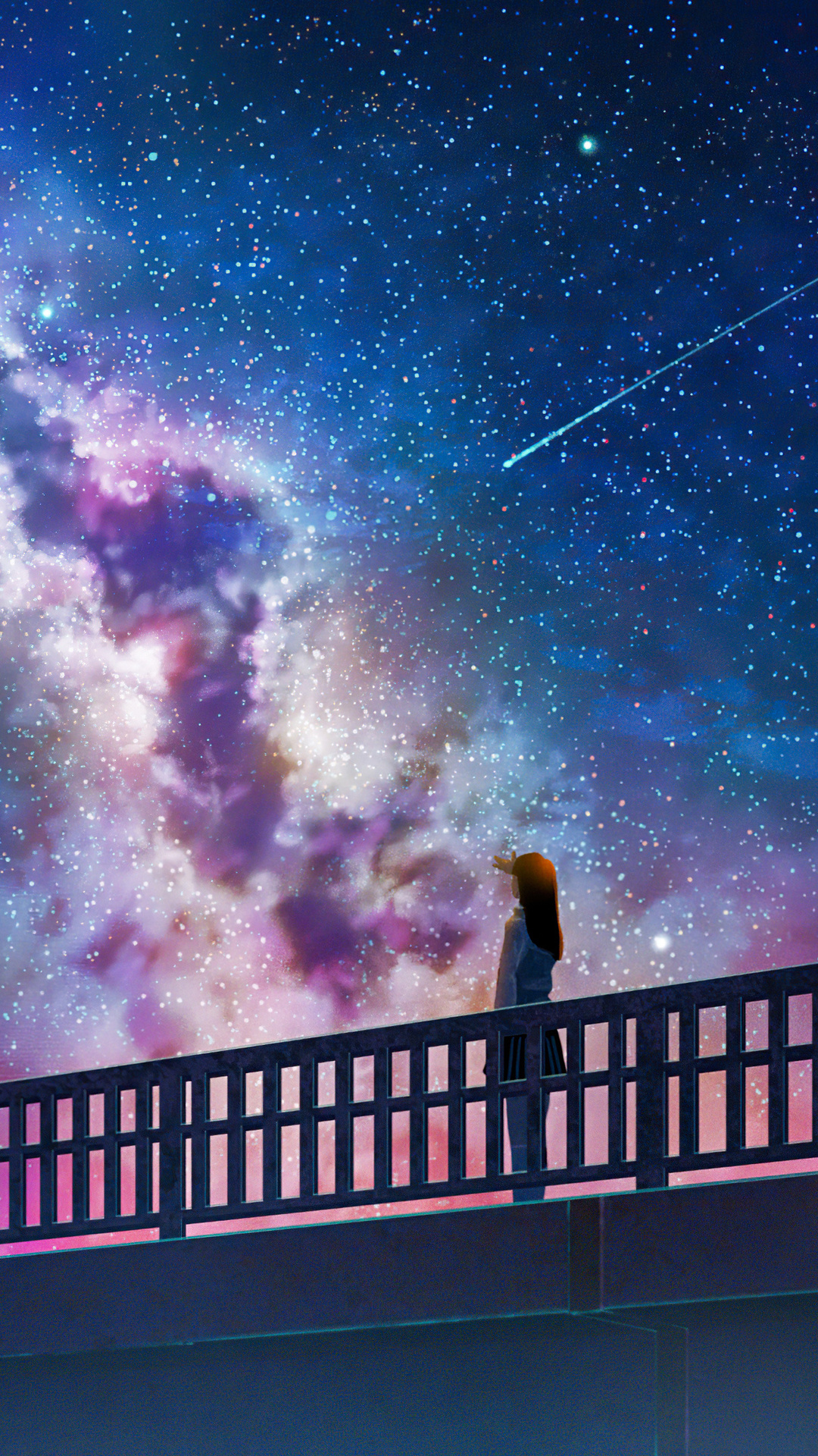 Anime Girl Looking At Stars Wallpapers