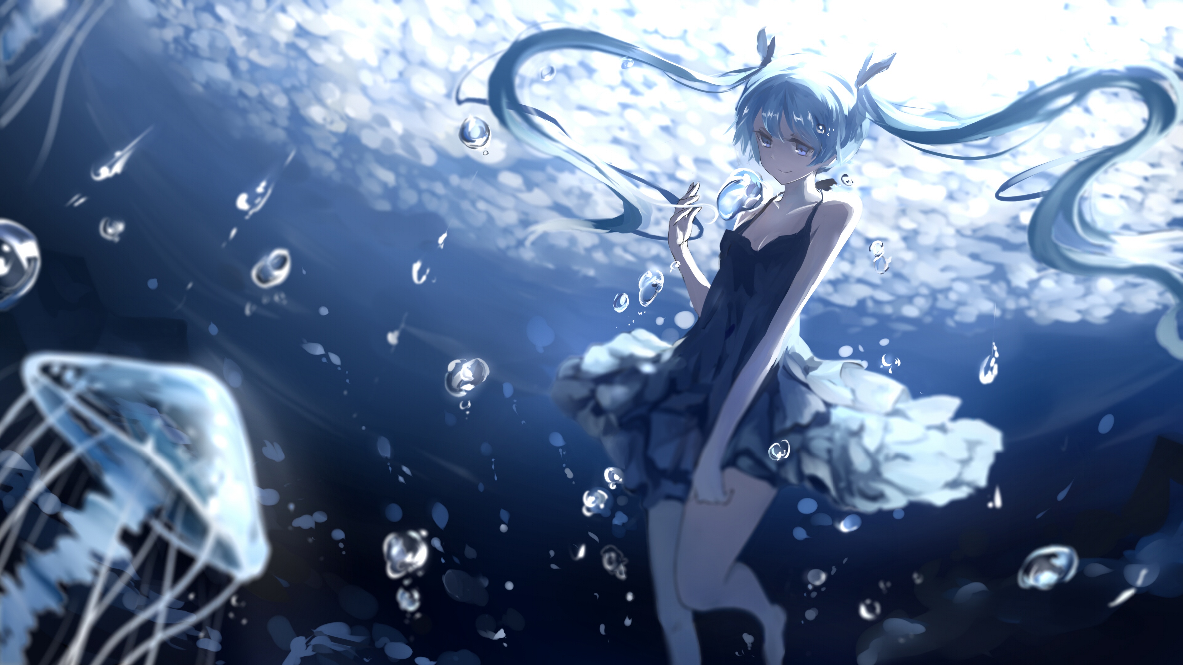 Anime Girl Near Ocean Wallpapers