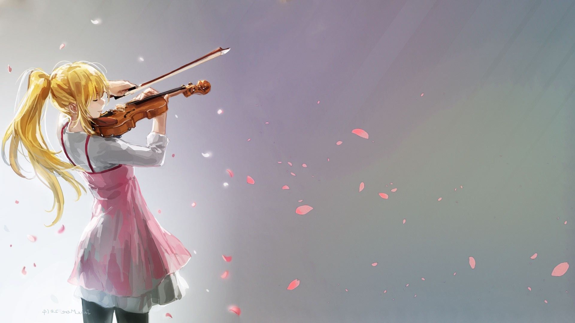 Anime Girl Playing Violin Wallpapers