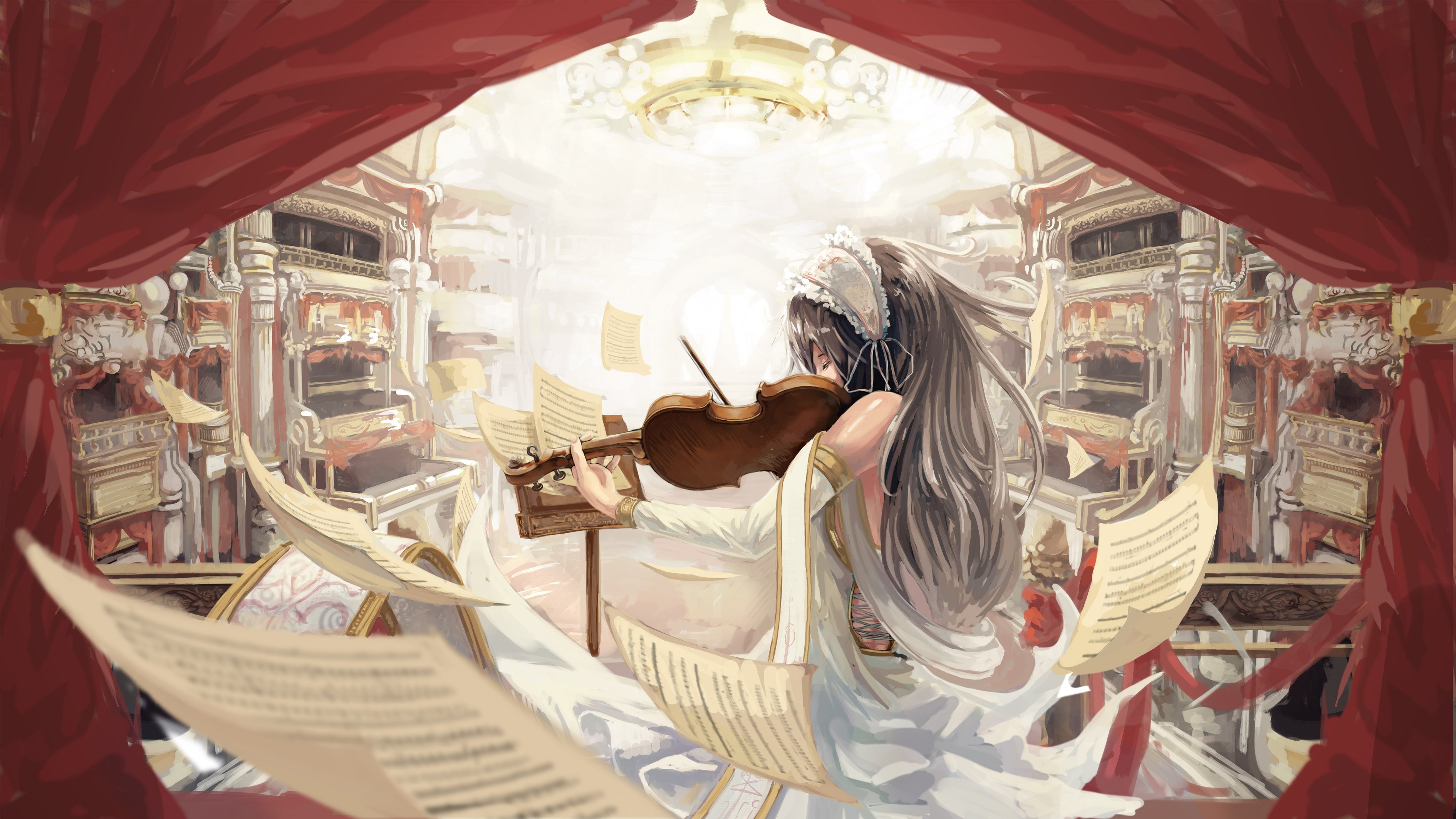 Anime Girl Playing Violin Wallpapers