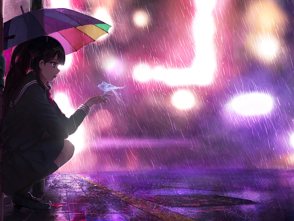 Anime Girl Sad Rain Wallpapers