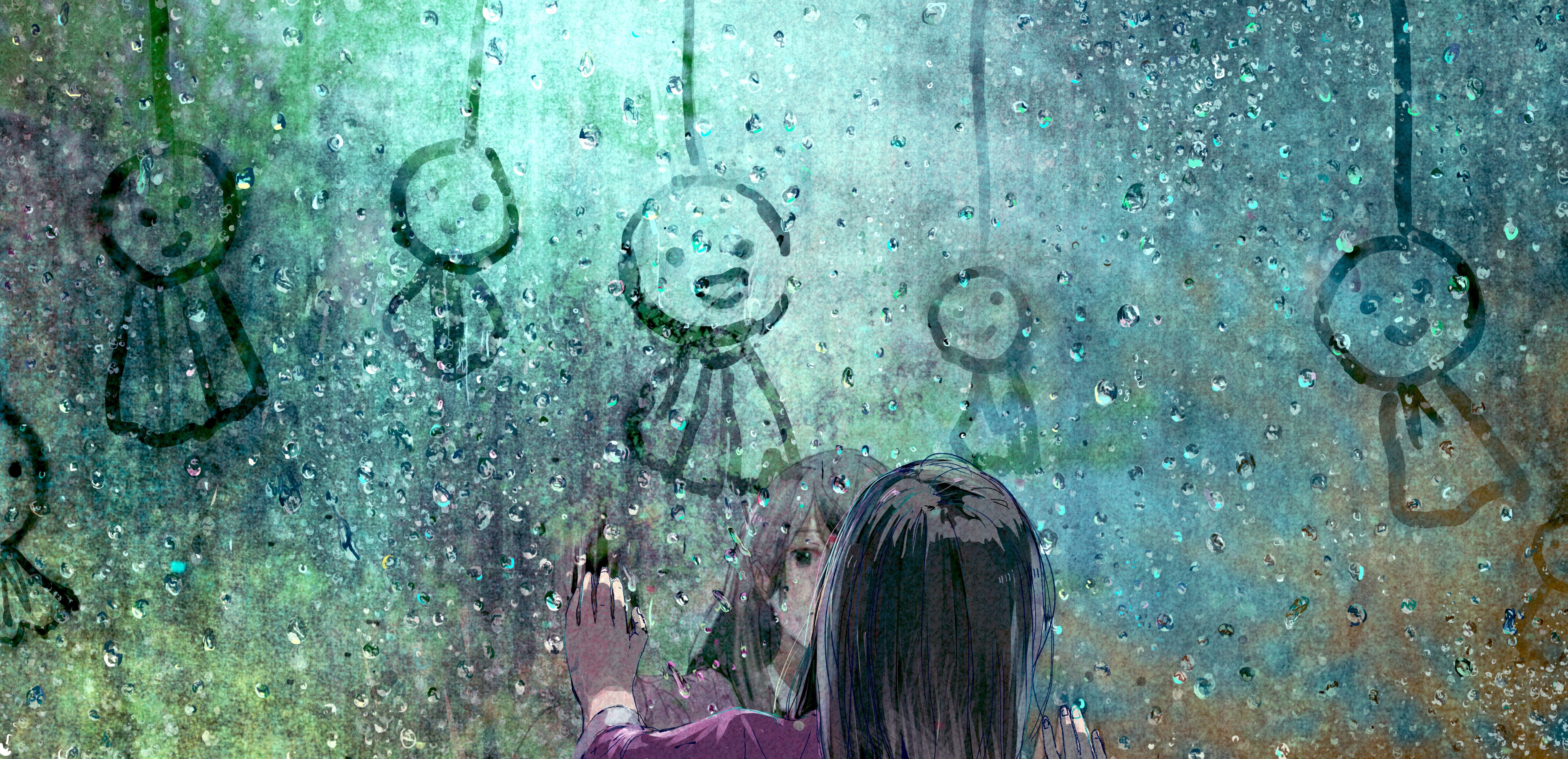 Anime Girl Sad Rain Wallpapers