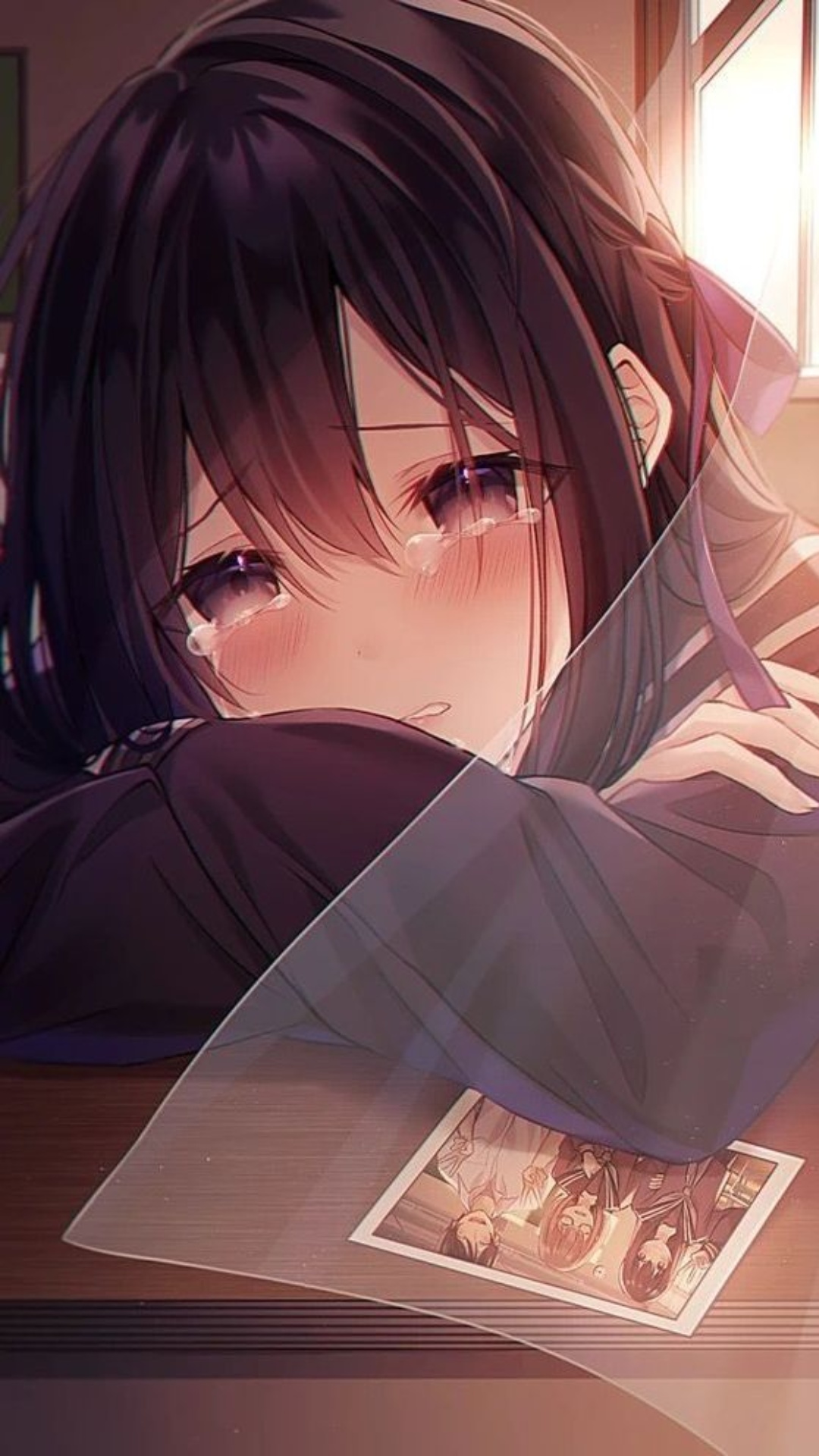 Anime Girl Sitting Alone Wallpapers