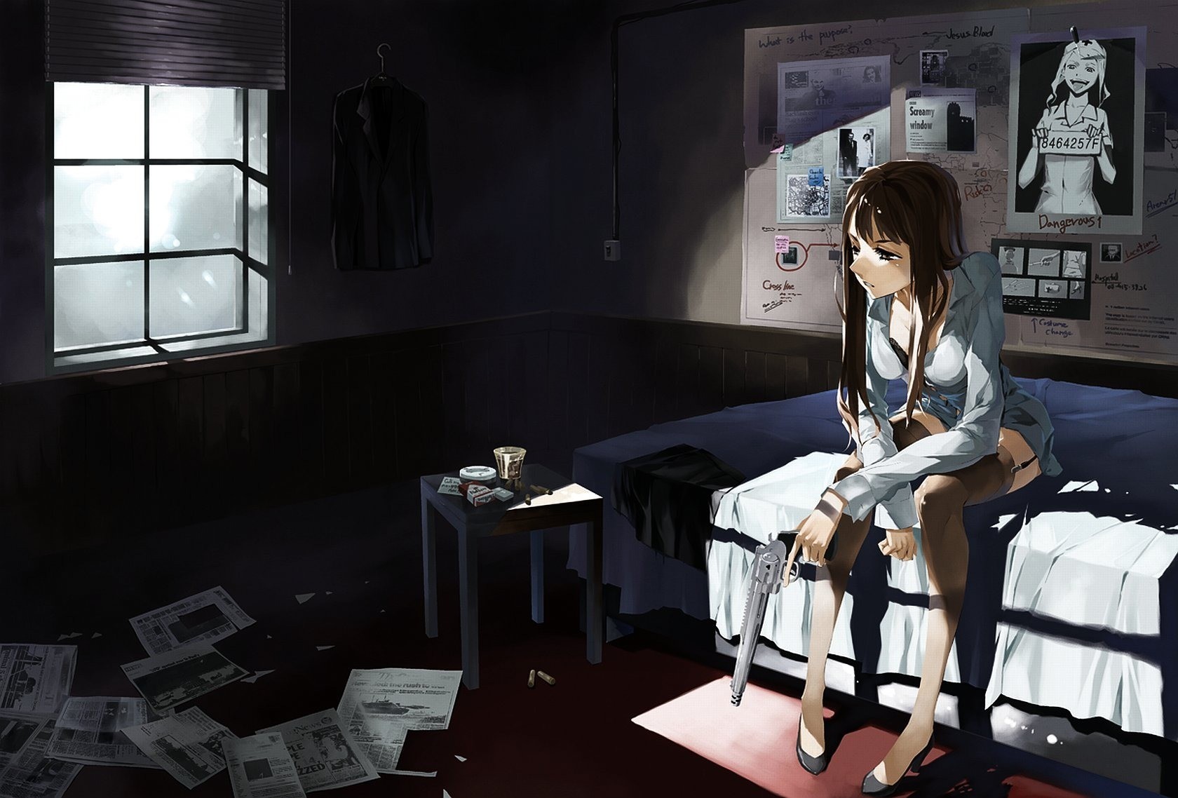 Anime Girl Sitting Alone Wallpapers