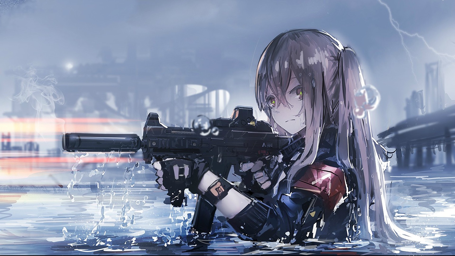 Anime Girl With Gun Wallpapers