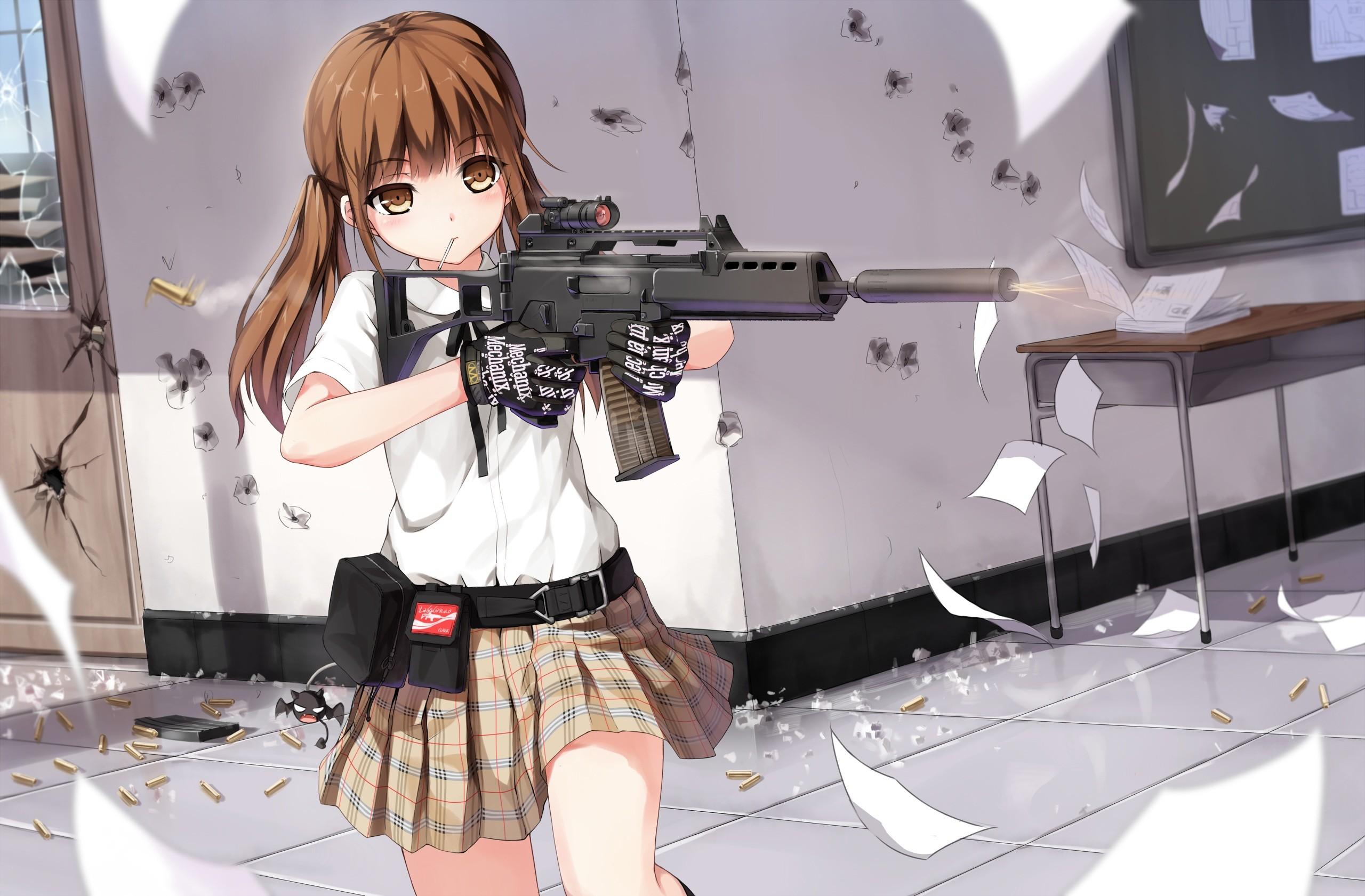 Anime Girl With Gun Wallpapers