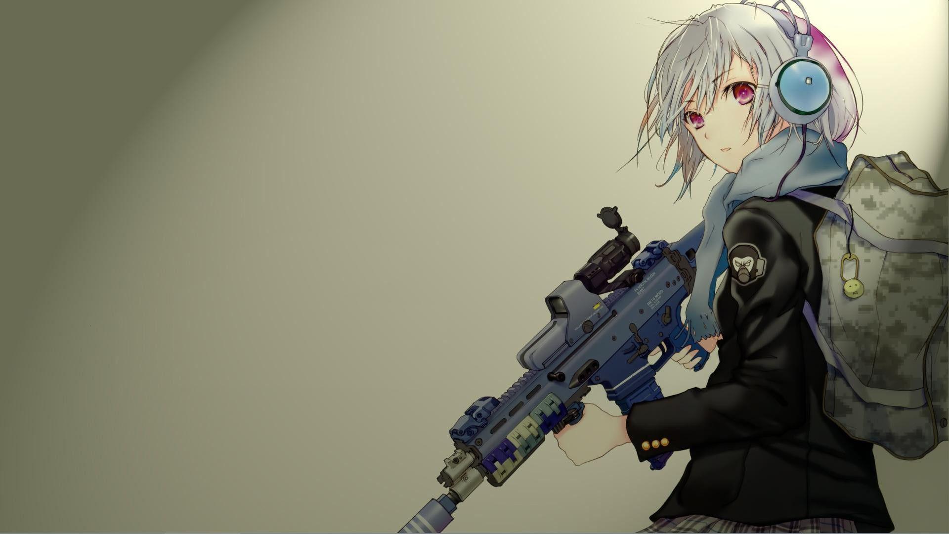 Anime Girl With Gun Wallpapers