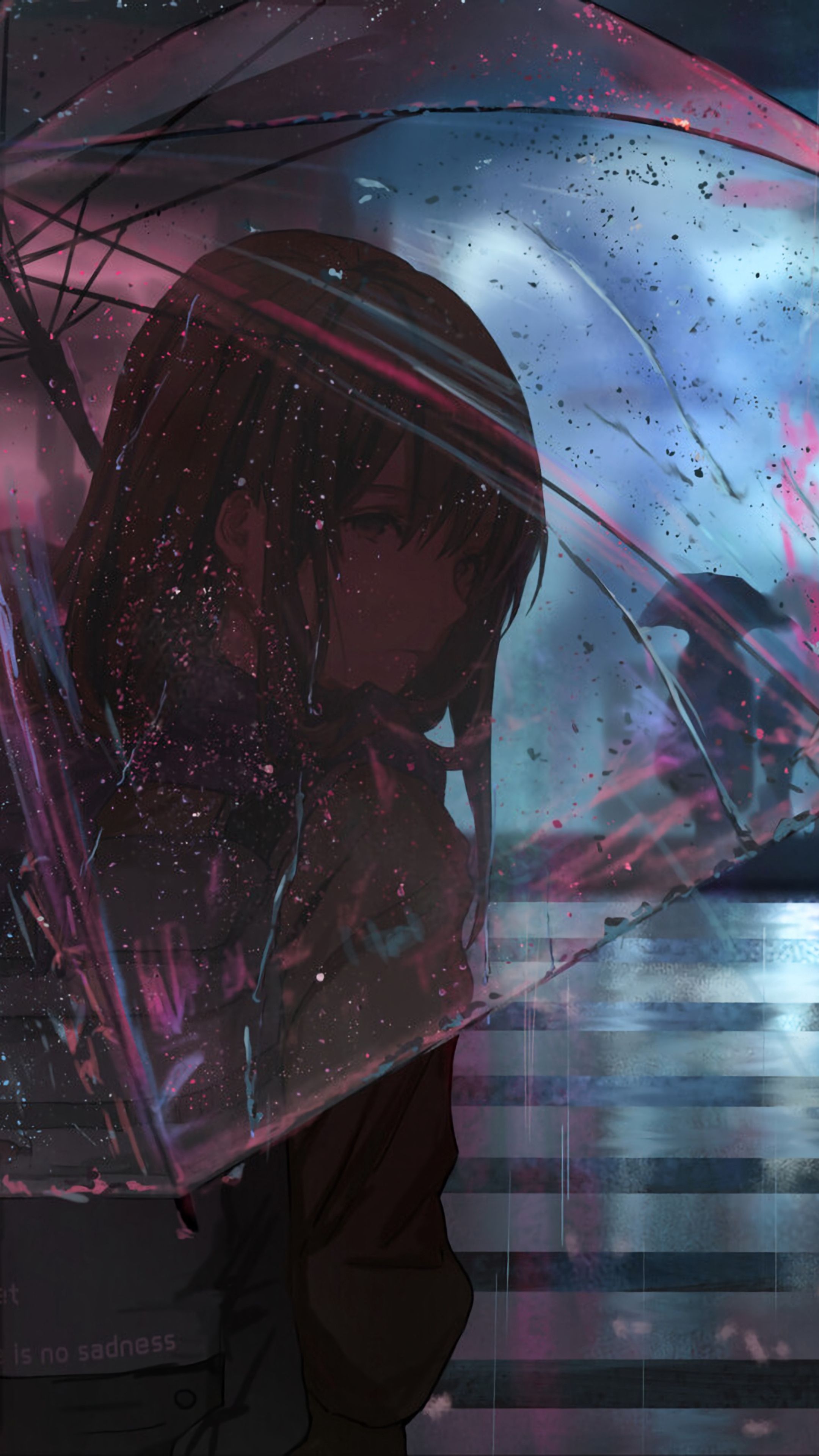 Anime Girl With Umbrella In Rain Wallpapers