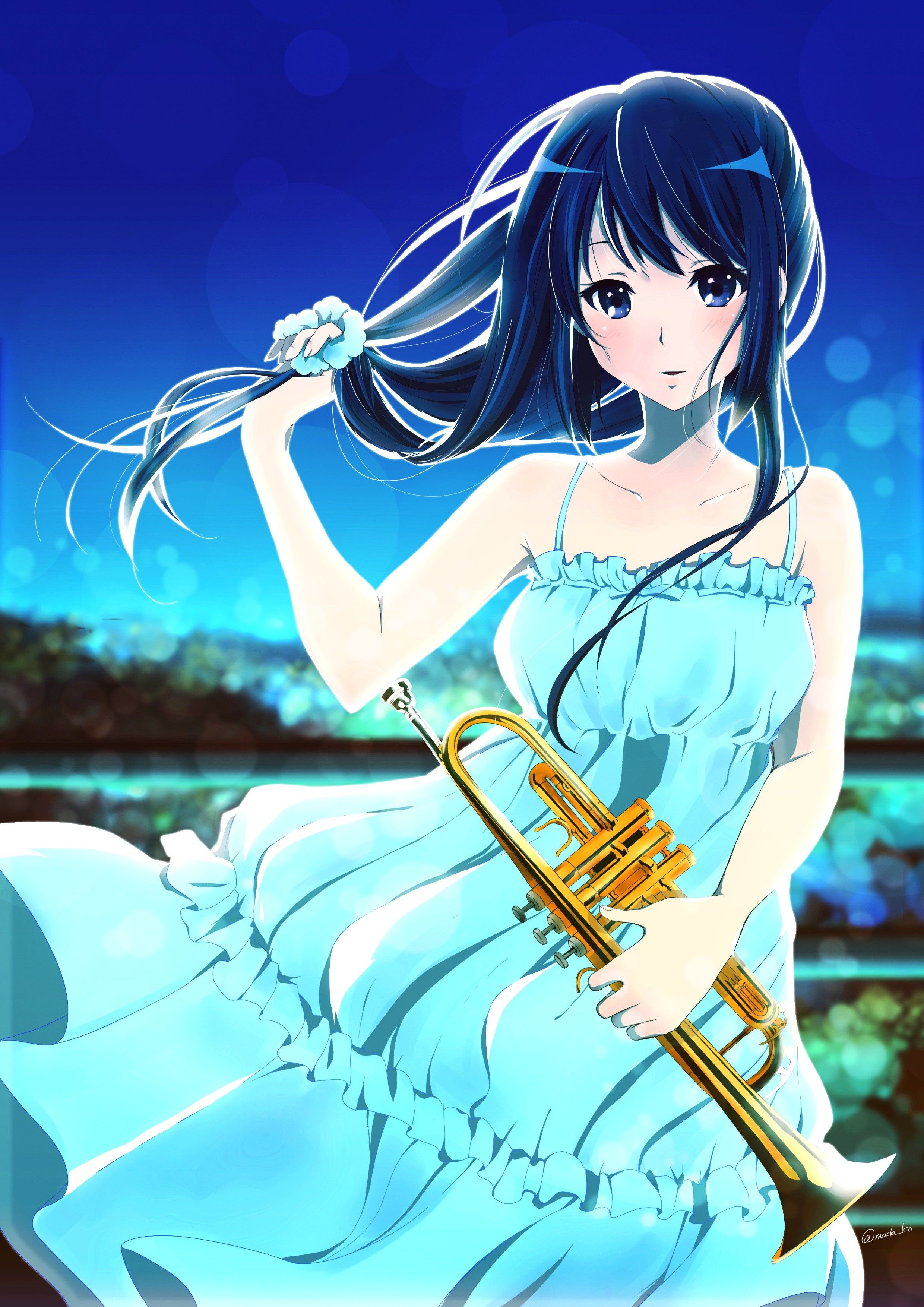 Anime Girls Blue Dress Wallpapers