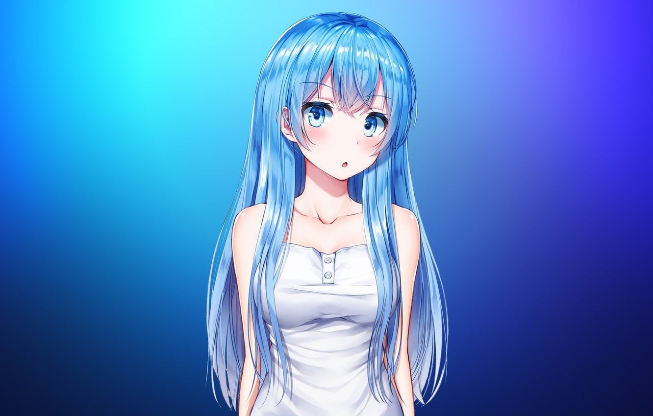 Anime Girls Blue Dress Wallpapers