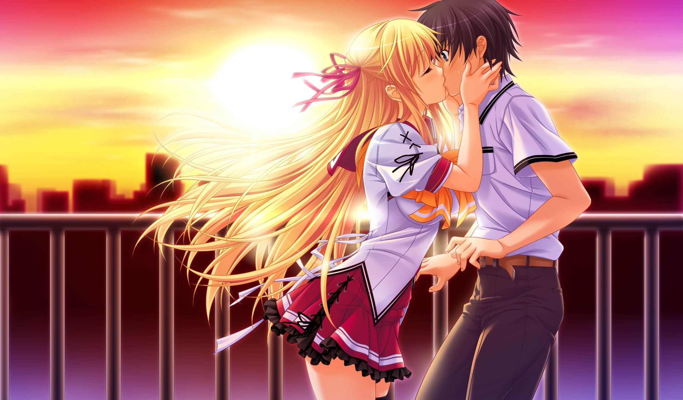 Anime Girls Kiss Wallpapers