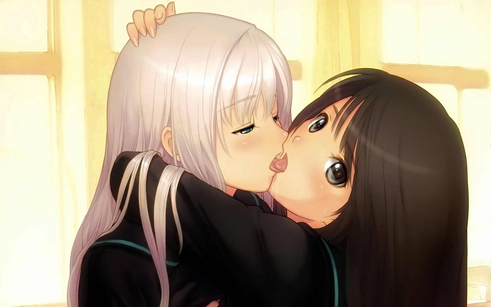 Anime Girls Kiss Wallpapers