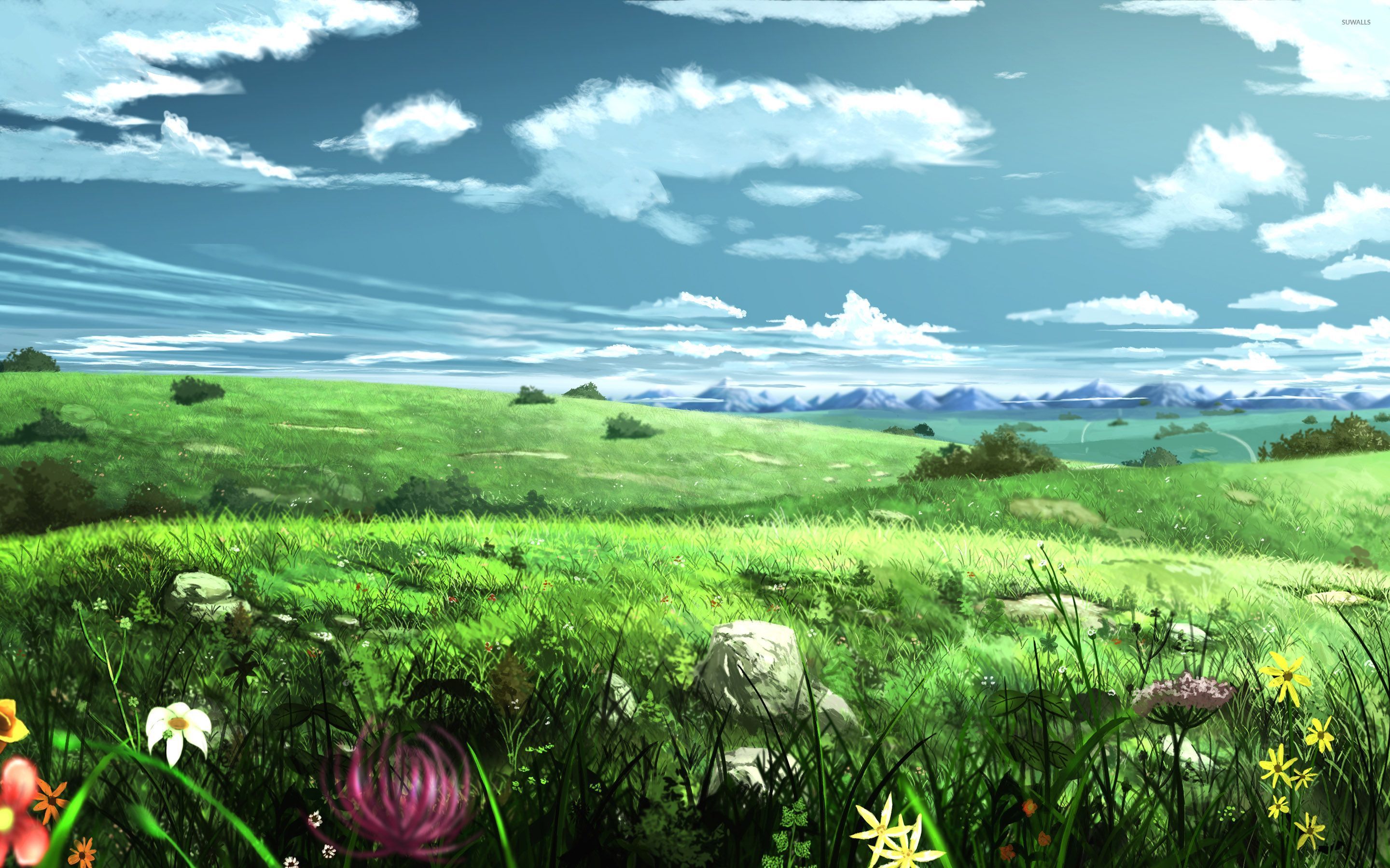 Anime Grass Field Wallpapers