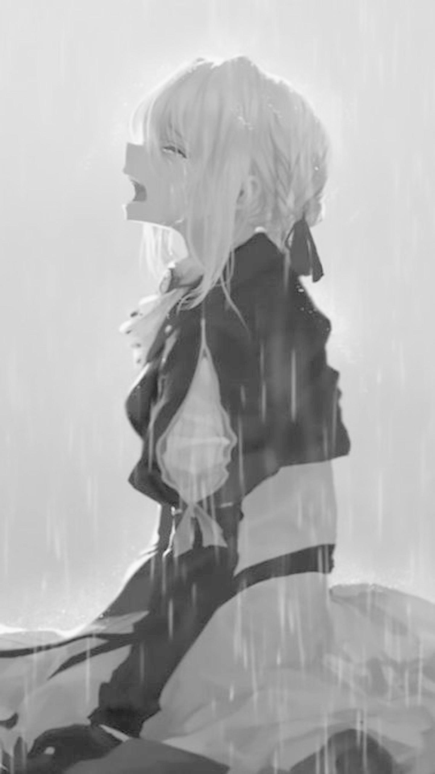 Anime Sad Black And White Wallpapers