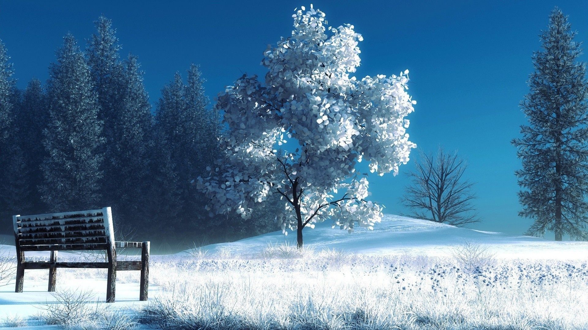 Anime Snow Landscape Wallpapers