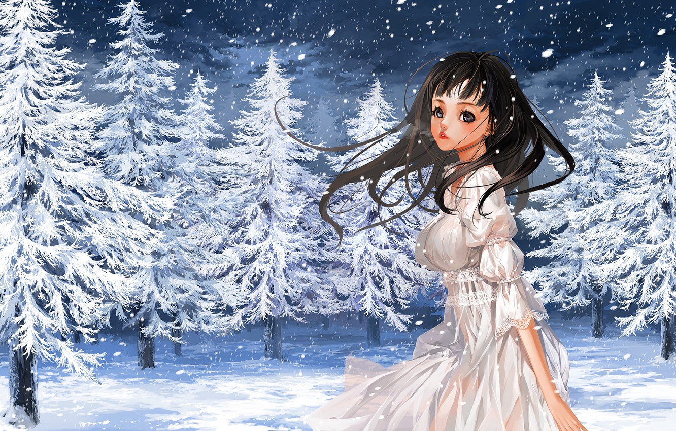 Anime Snow Landscape Wallpapers