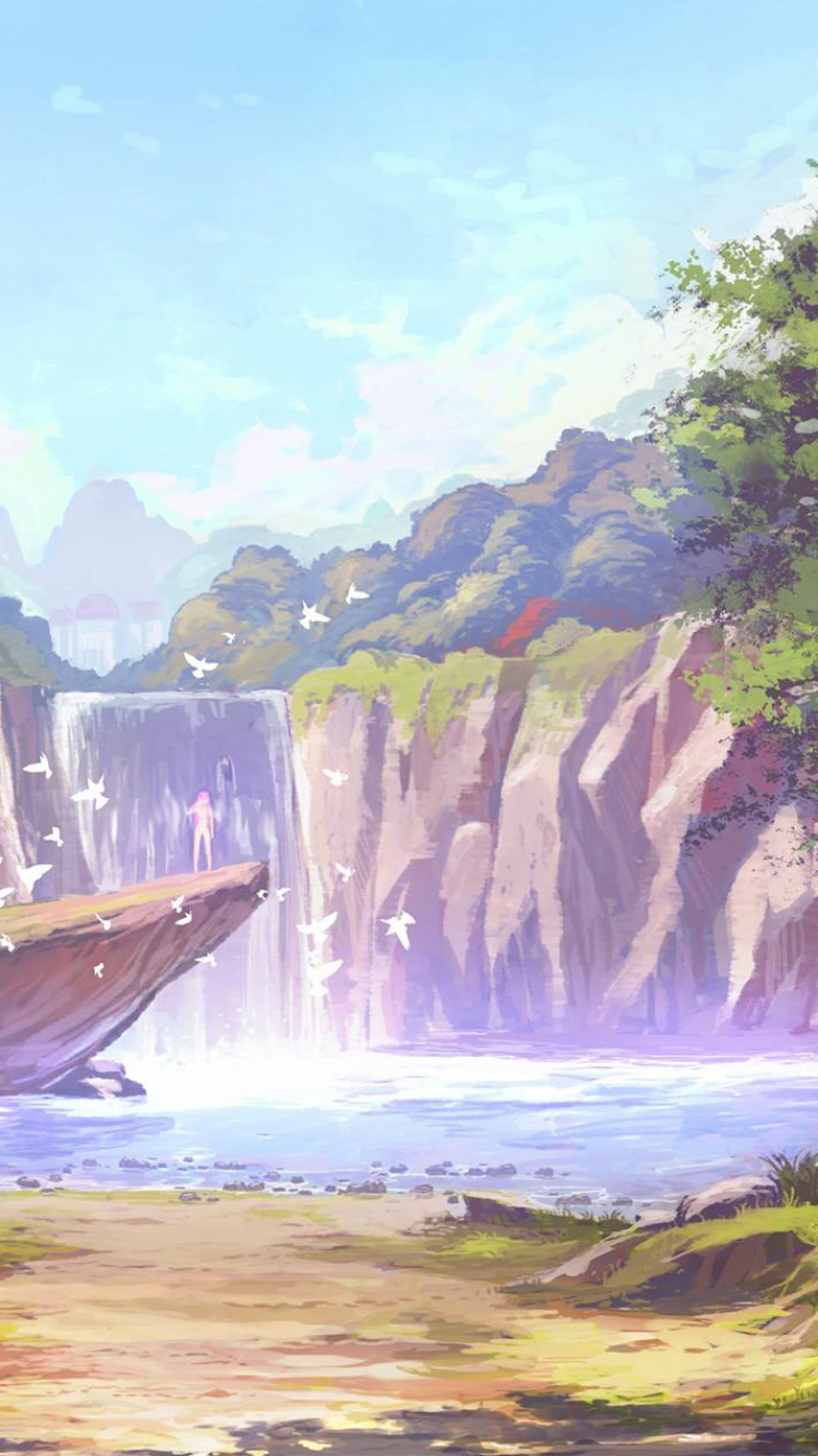Anime Waterfall Wallpapers