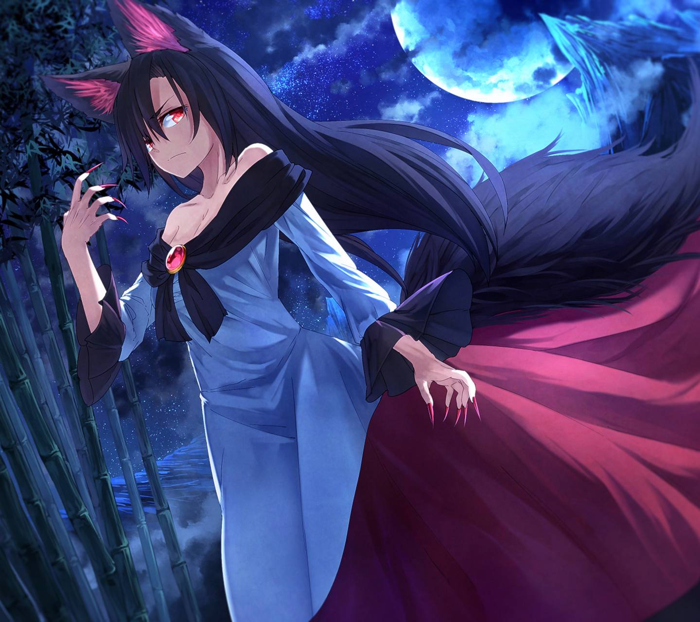 Anime Wolf Girl Galaxy Wallpapers