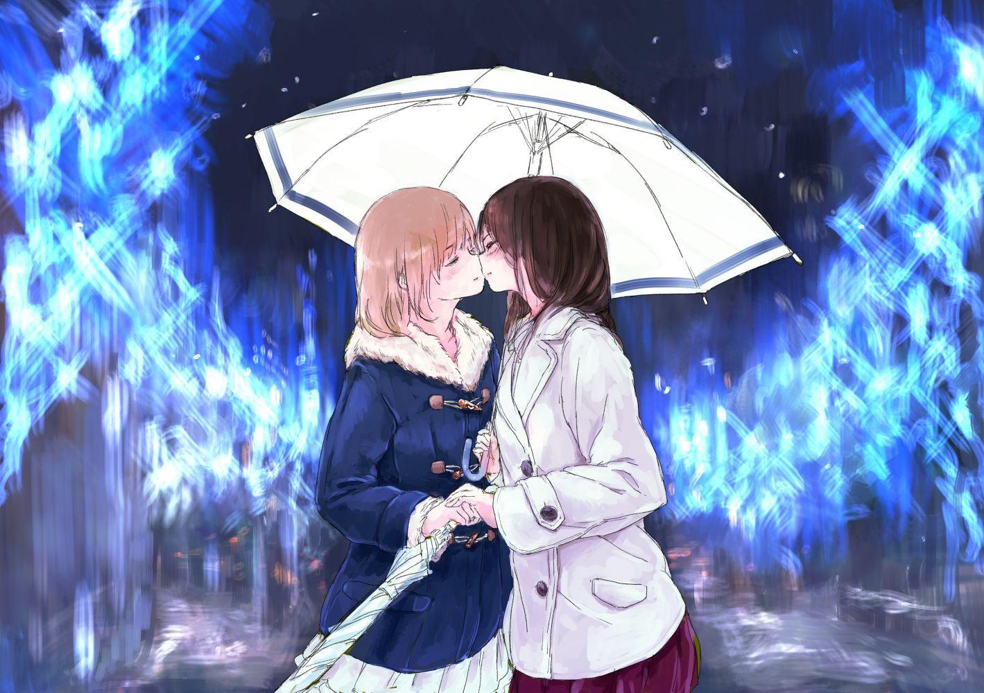 Anime Yuri Kiss Wallpapers