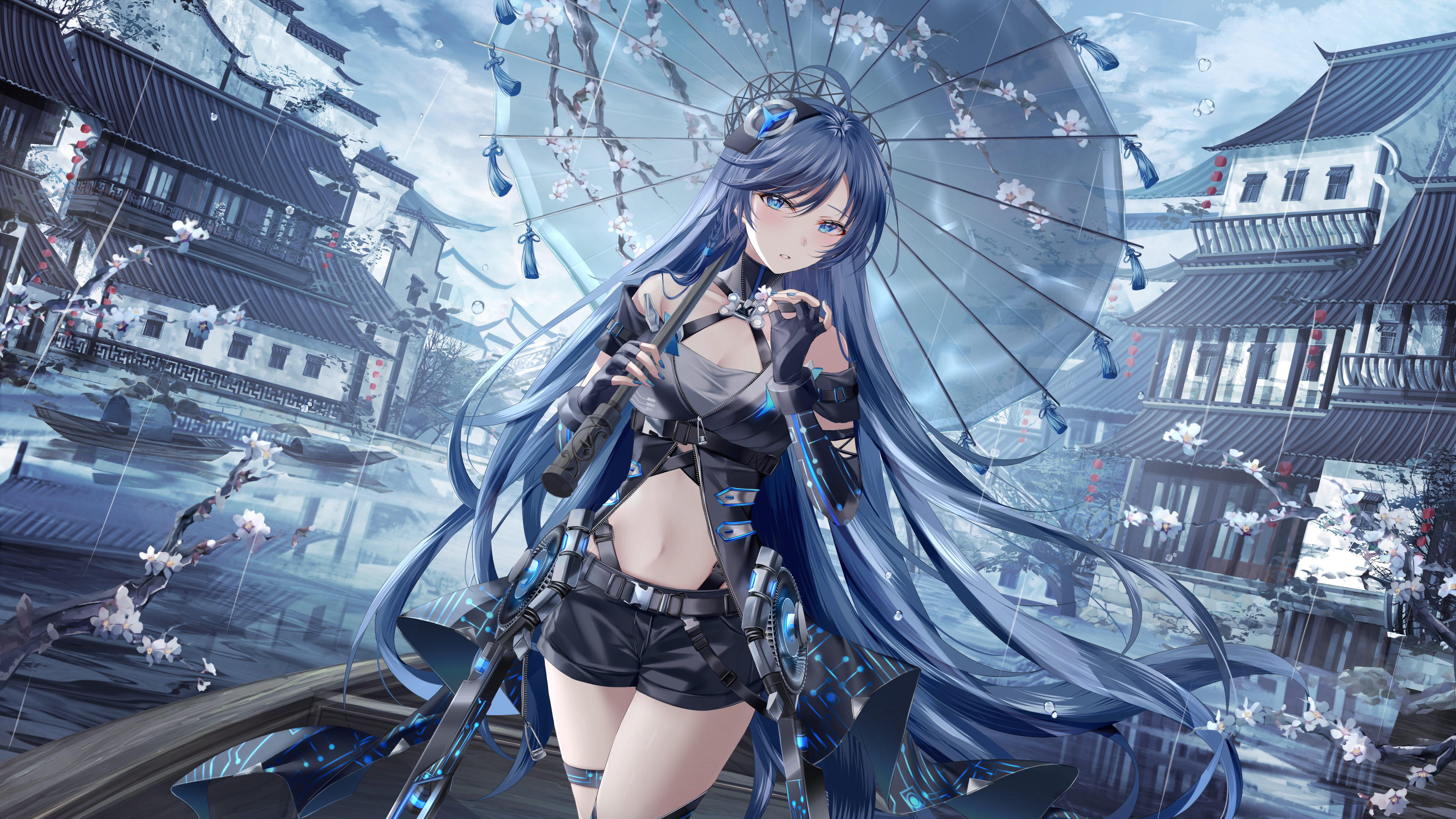 Blue Haired Anime Girl Wallpapers