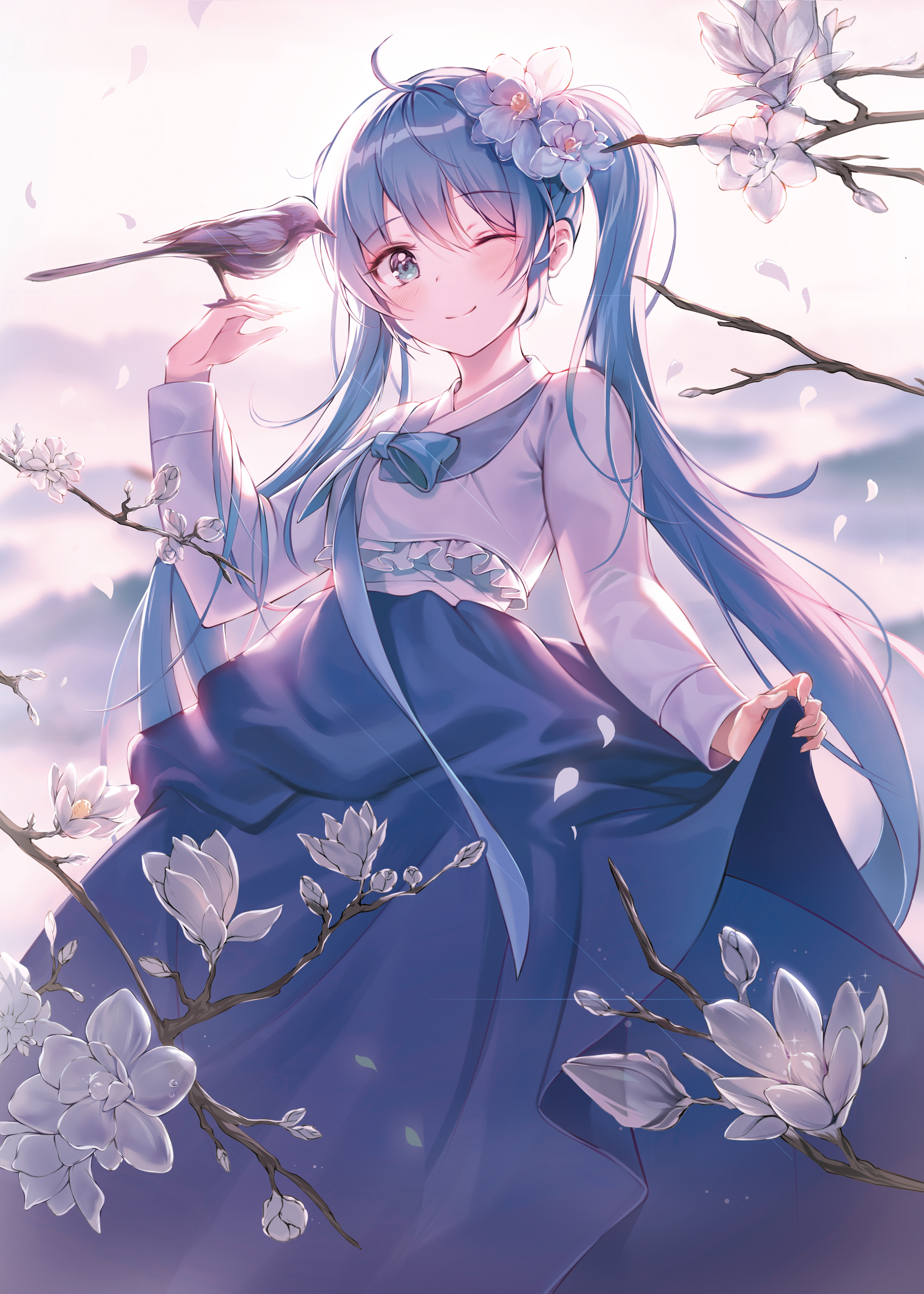 Blue Haired Anime Girl Wallpapers