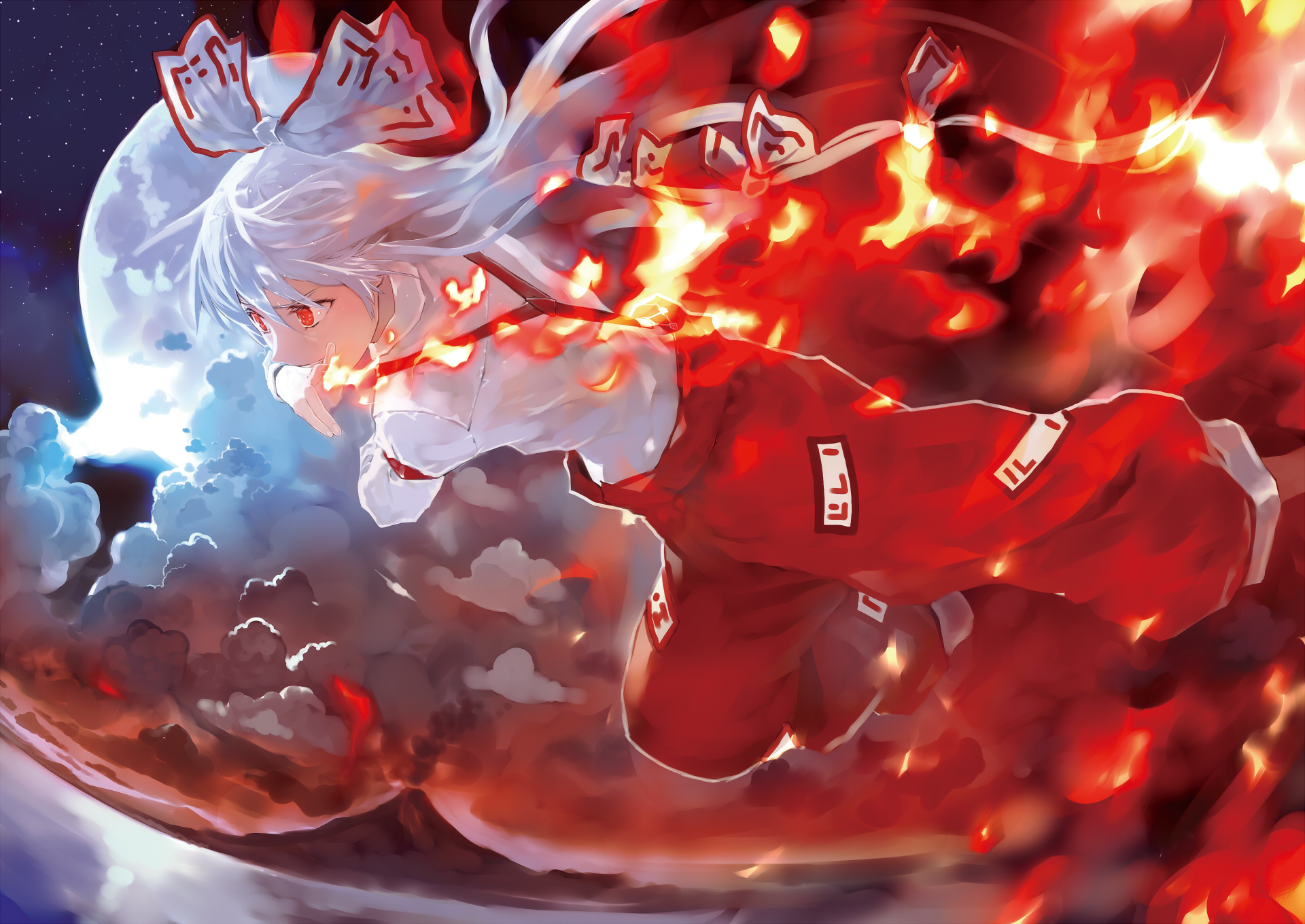 Fujiwara No Mokou 4K Art Wallpapers