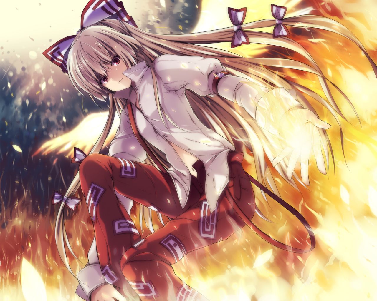 Fujiwara No Mokou 4K Art Wallpapers