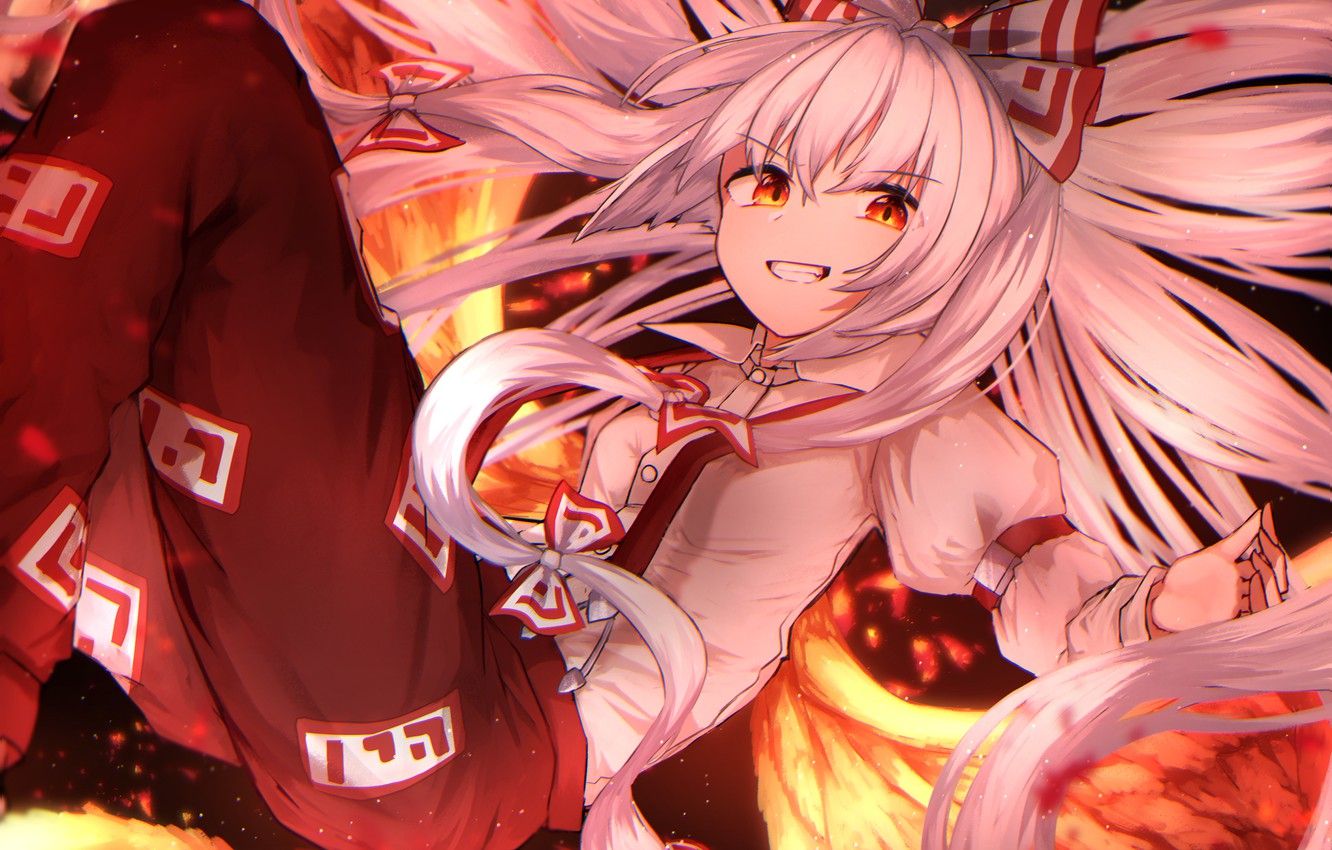 Fujiwara No Mokou 4K Art Wallpapers