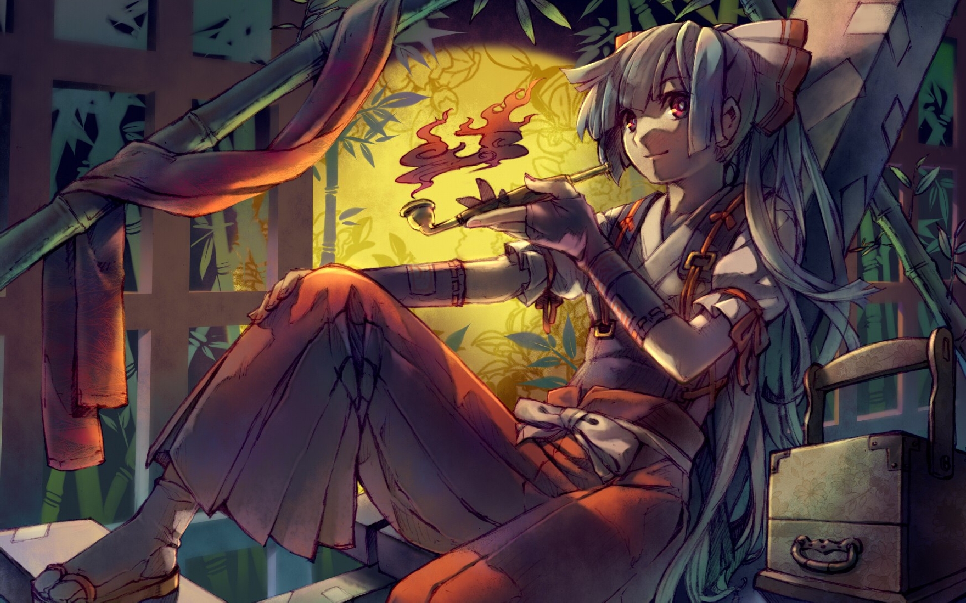 Fujiwara No Mokou 4K Art Wallpapers