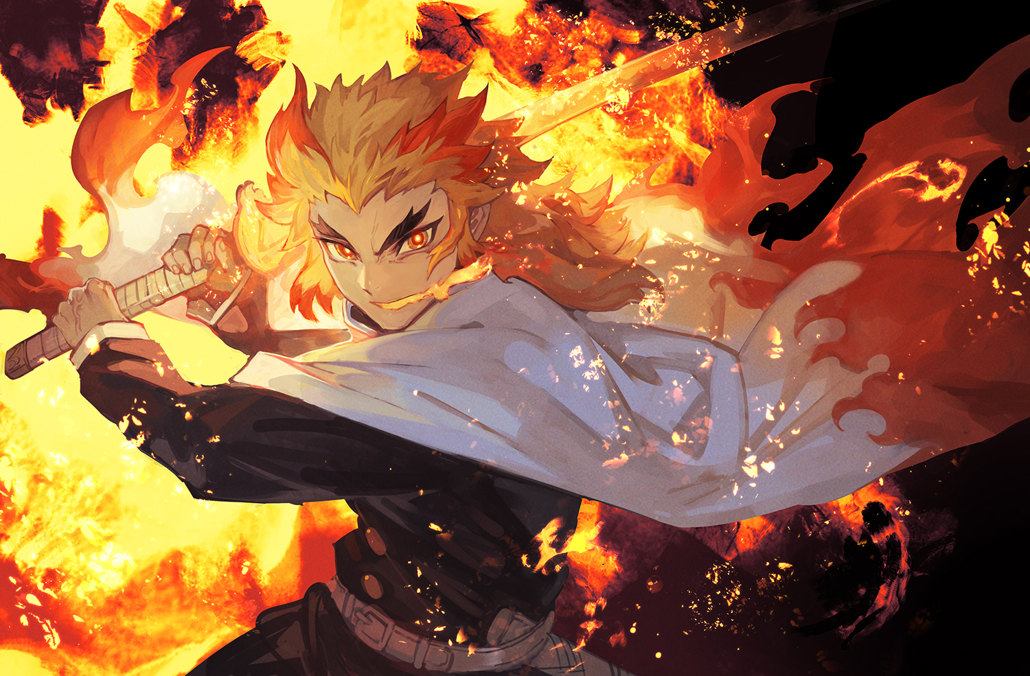 Kyojuro Rengoku Digital Art Wallpapers