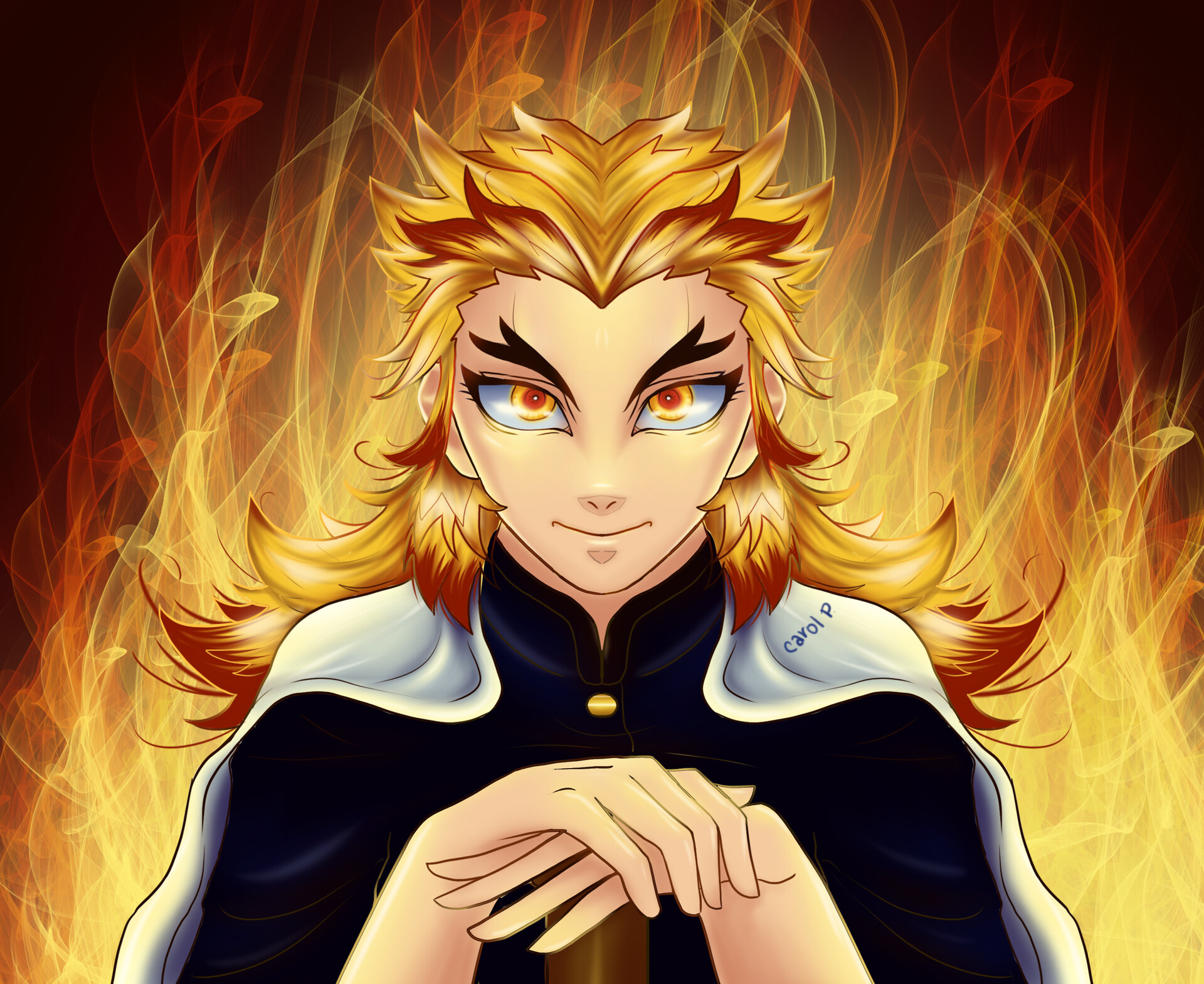 Kyojuro Rengoku Digital Art Wallpapers