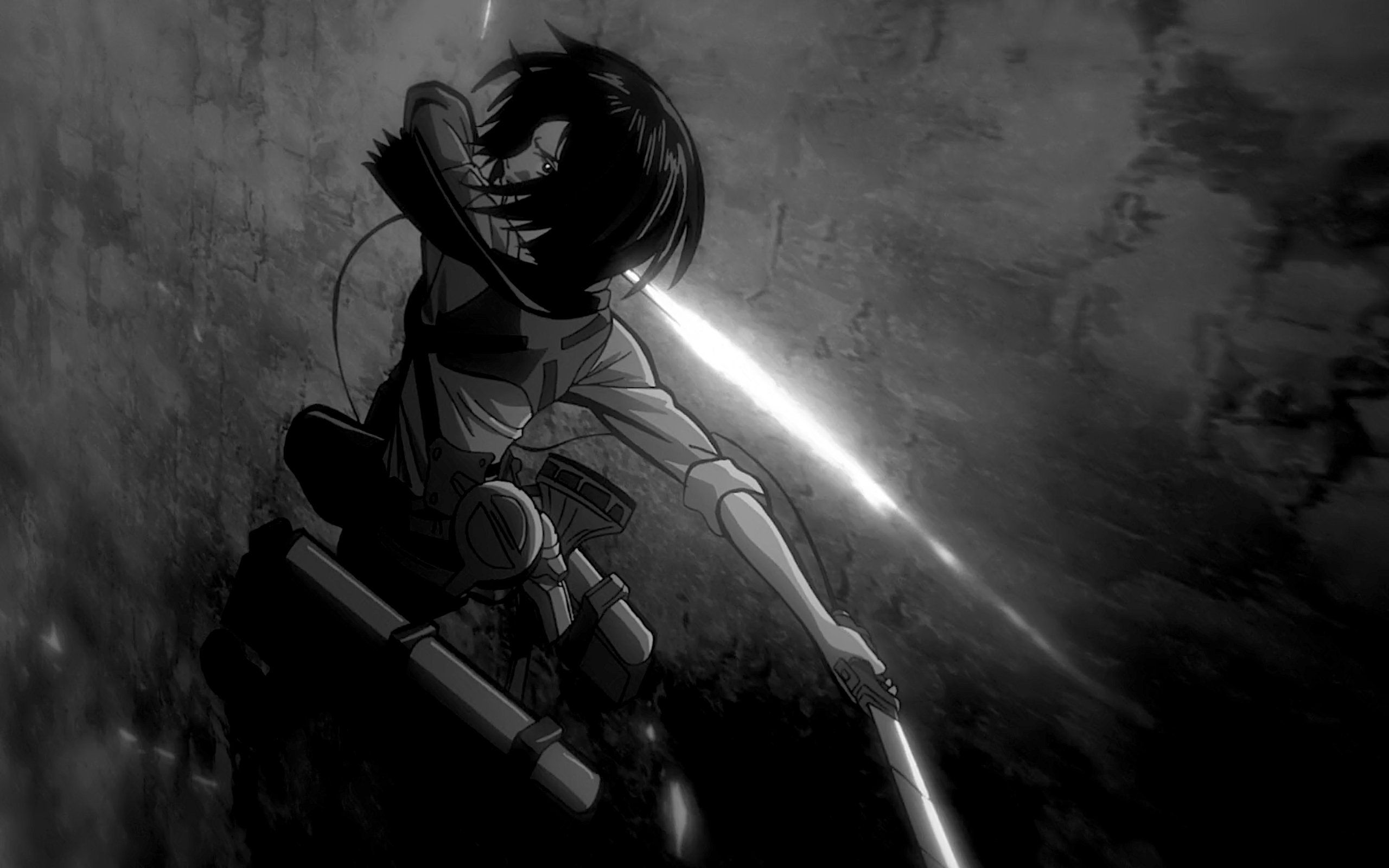 Levi Ackerman Monochrome Wallpapers