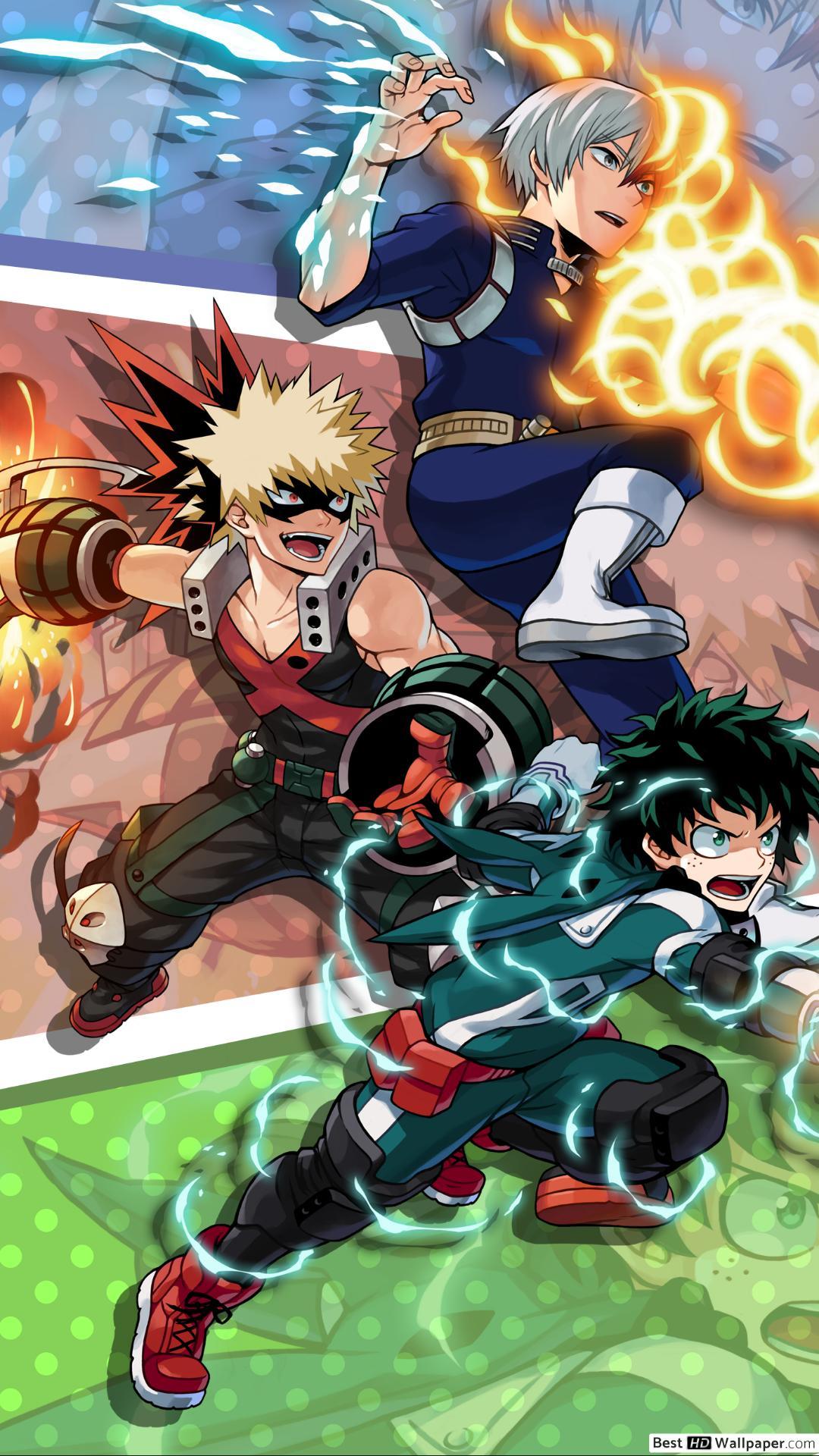 My Hero Academia Deku X Bakugou X Todoroki Wallpapers