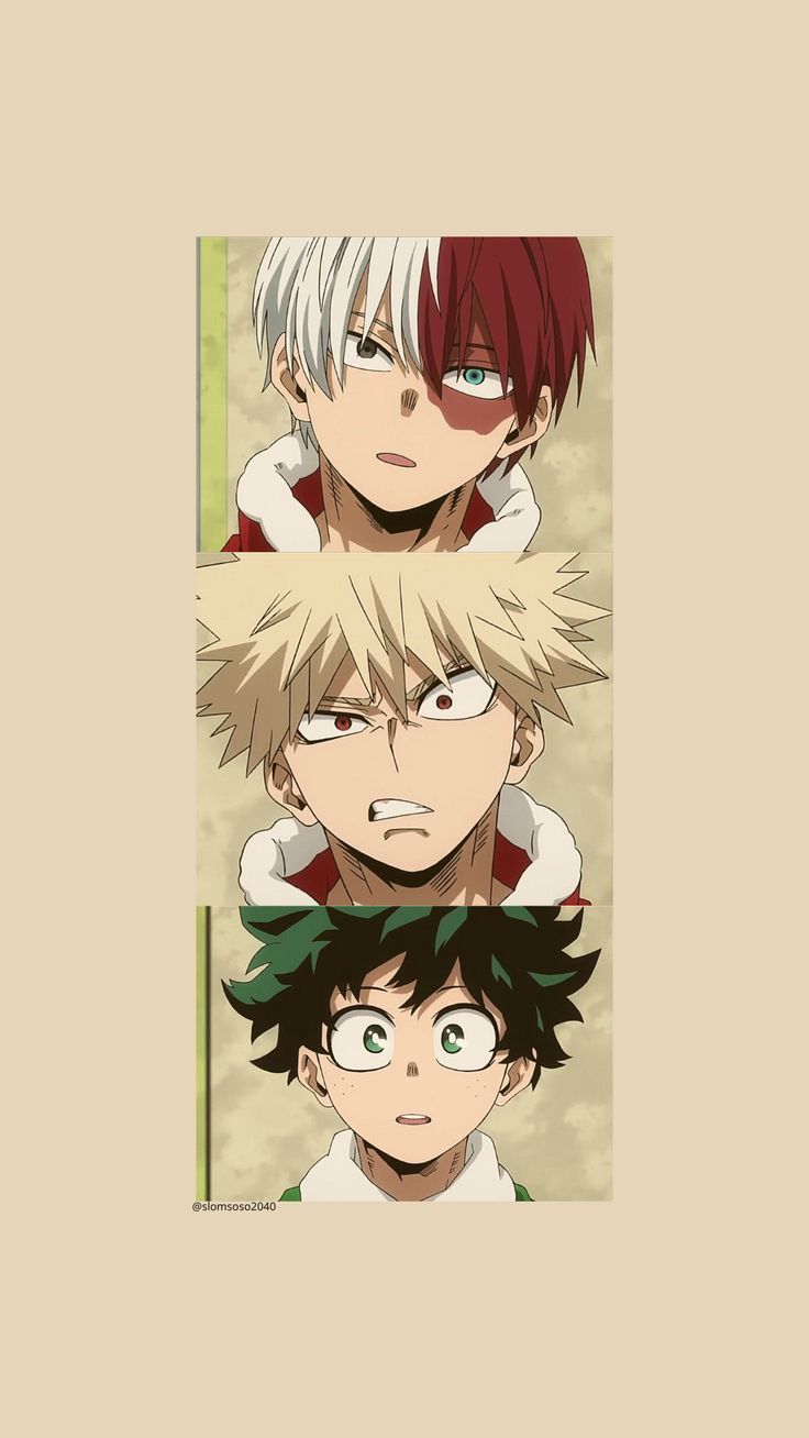 My Hero Academia Deku X Bakugou X Todoroki Wallpapers