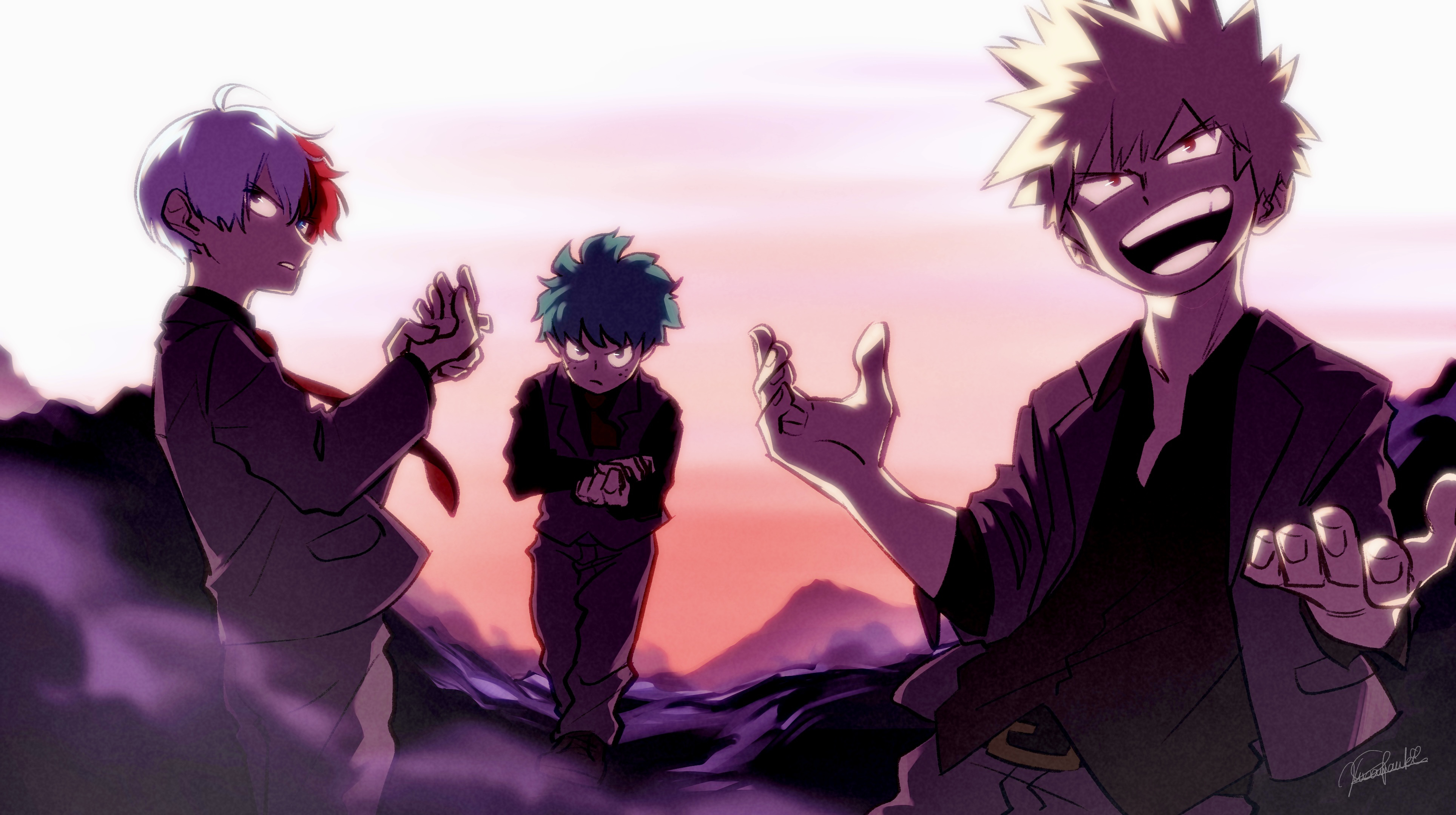 My Hero Academia Deku X Bakugou X Todoroki Wallpapers