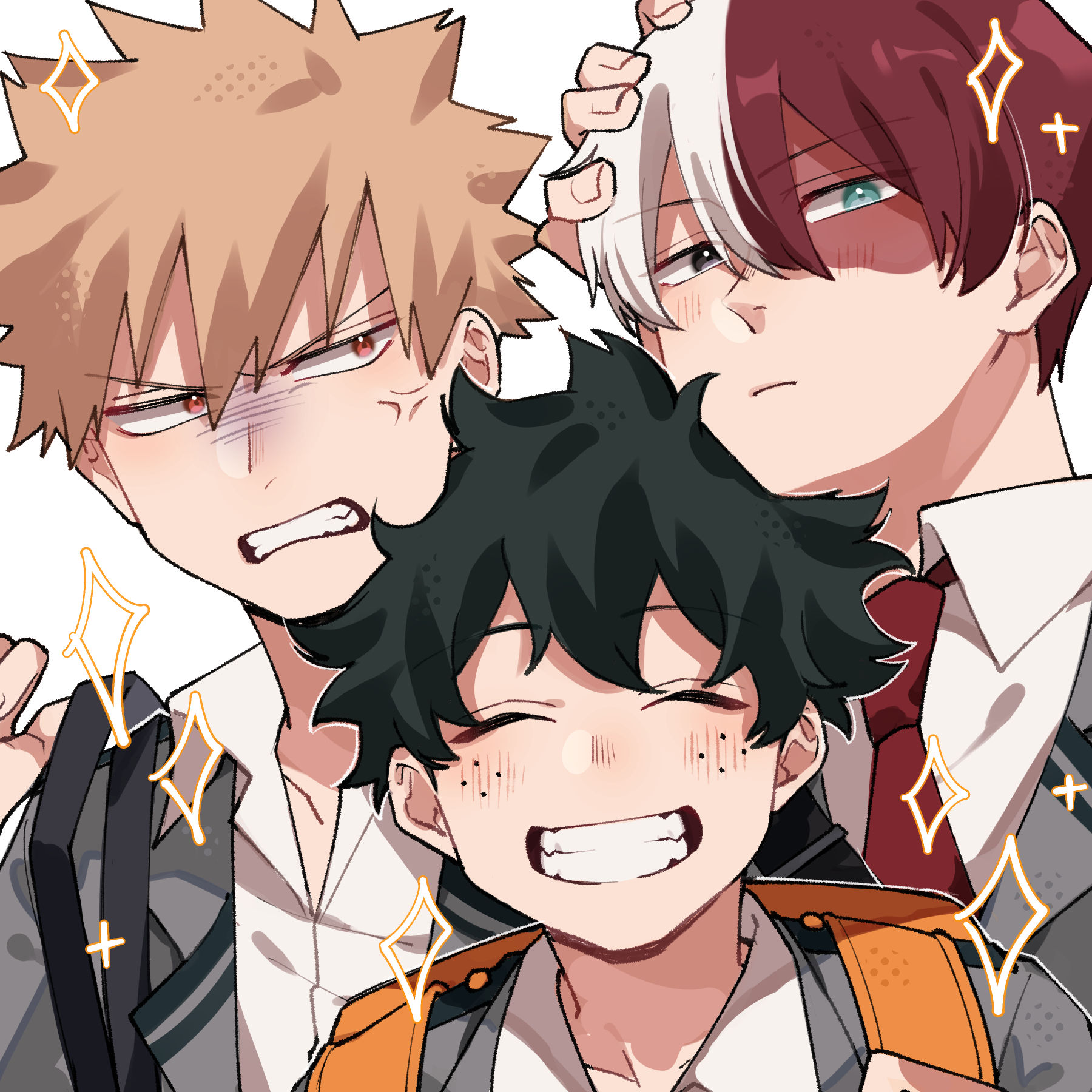 My Hero Academia Deku X Bakugou X Todoroki Wallpapers