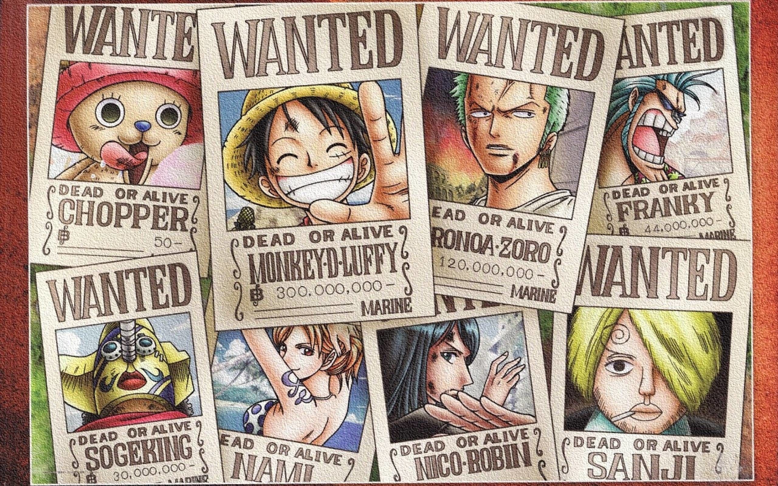 One Piece Wanted Poster Wallpapers