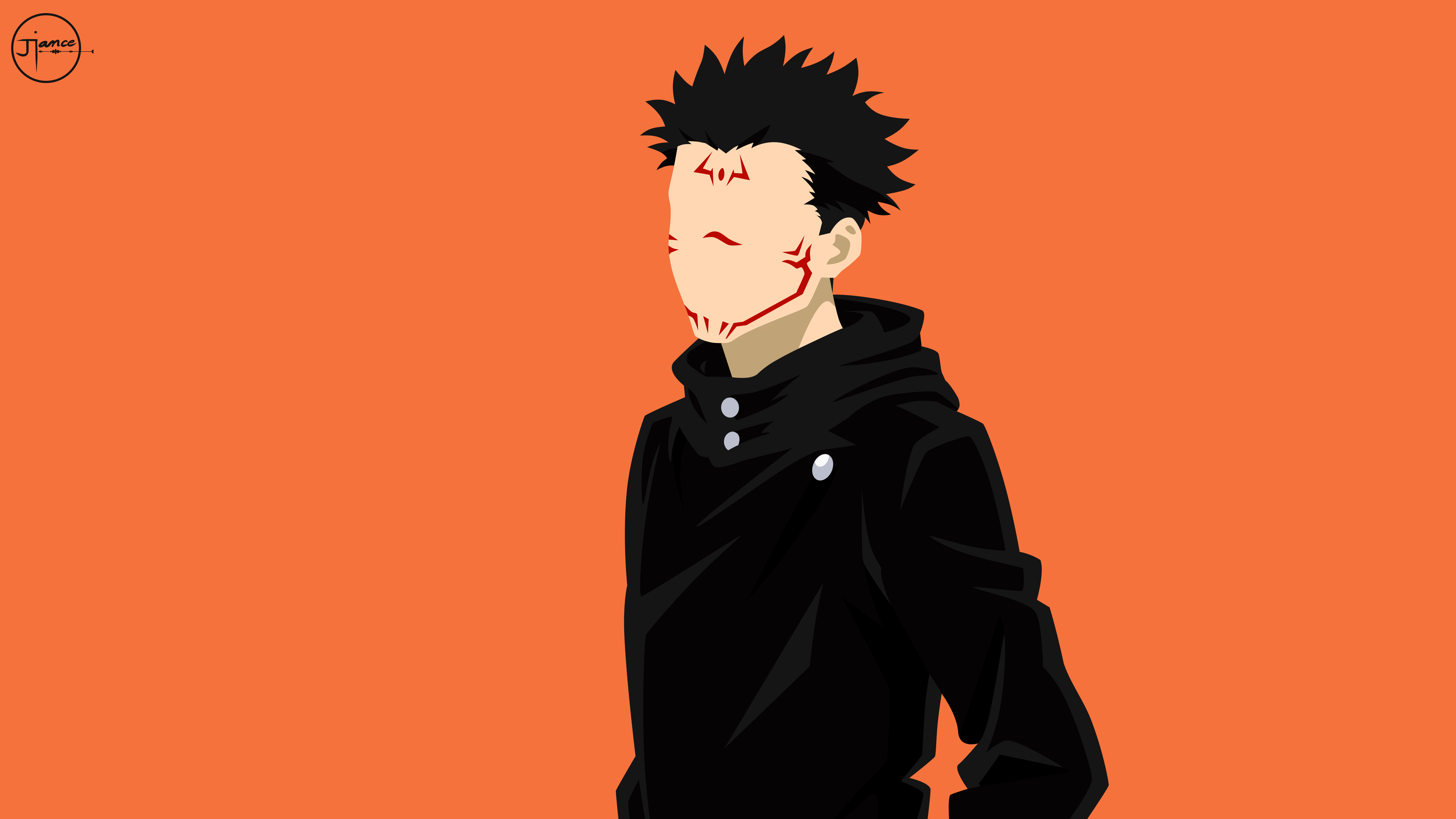 Sukuna Minimal Jujutsu Kaisen Digital Art Wallpapers