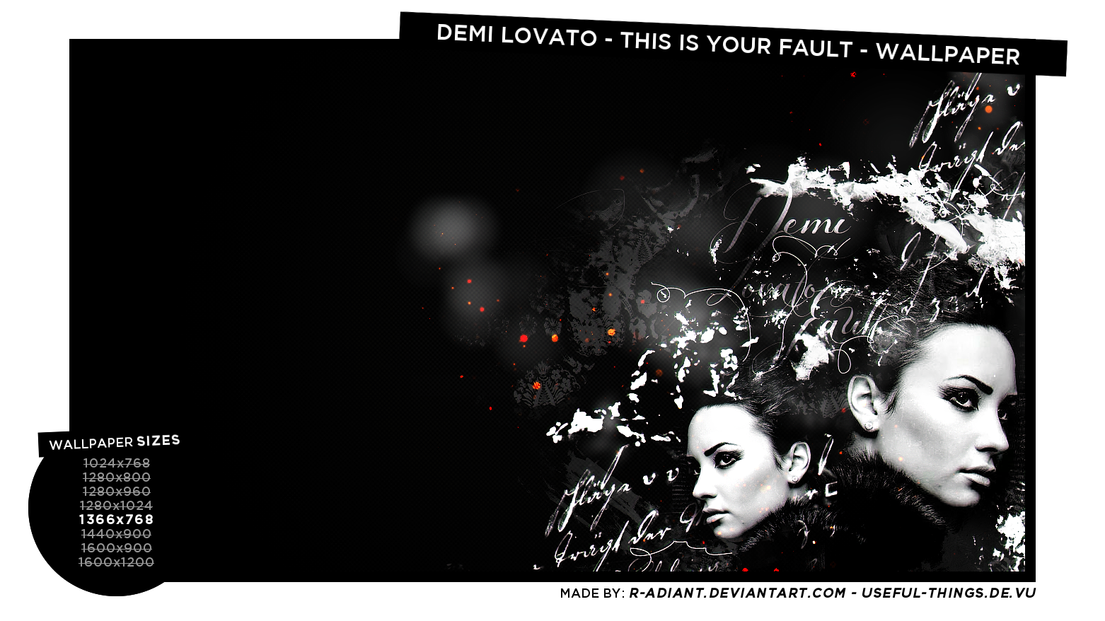 Demi Lovato Monochrome Wallpapers